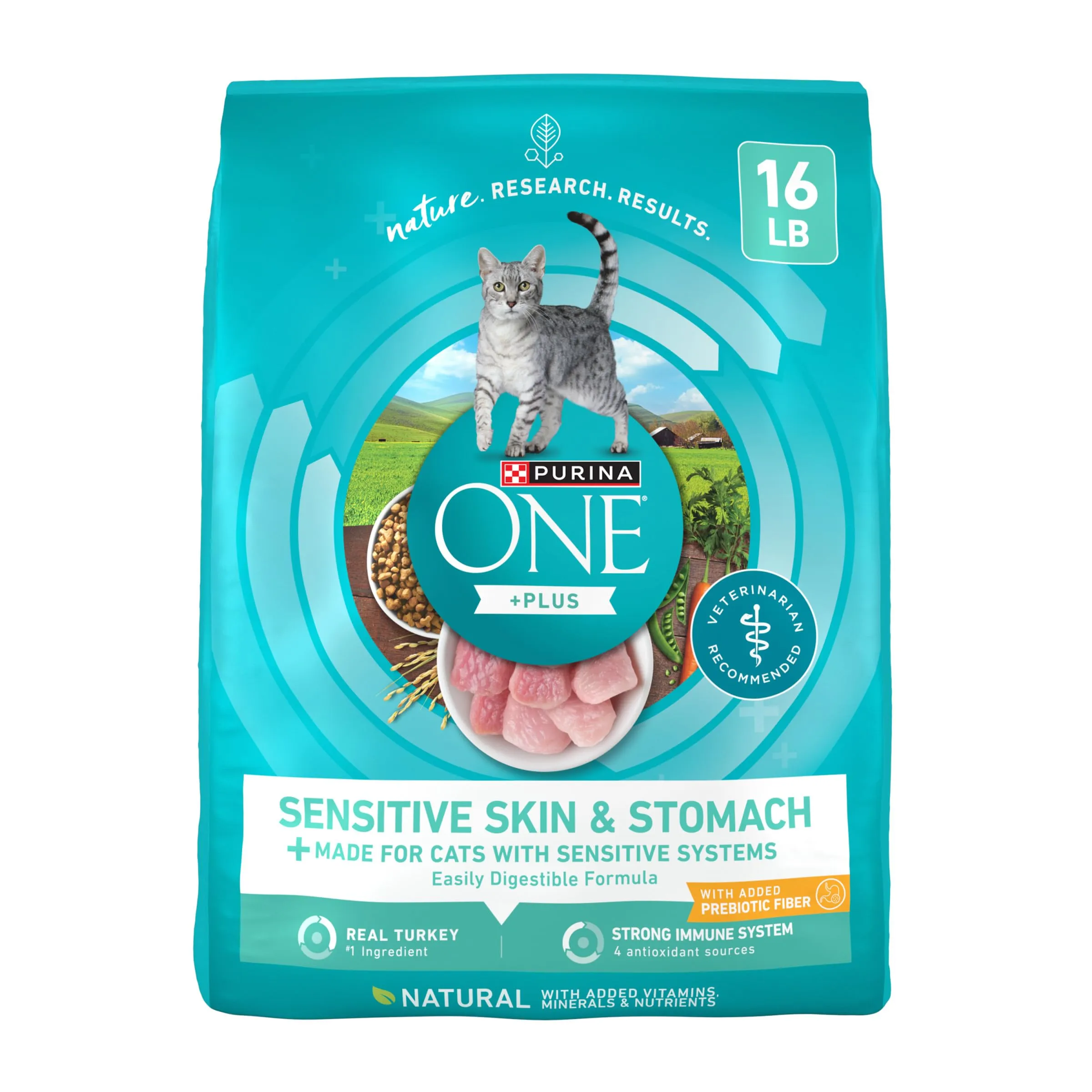 Purina ONE Sensitive Systems - Alimento Secco per Gatti con Tacchino, 7.25 kg