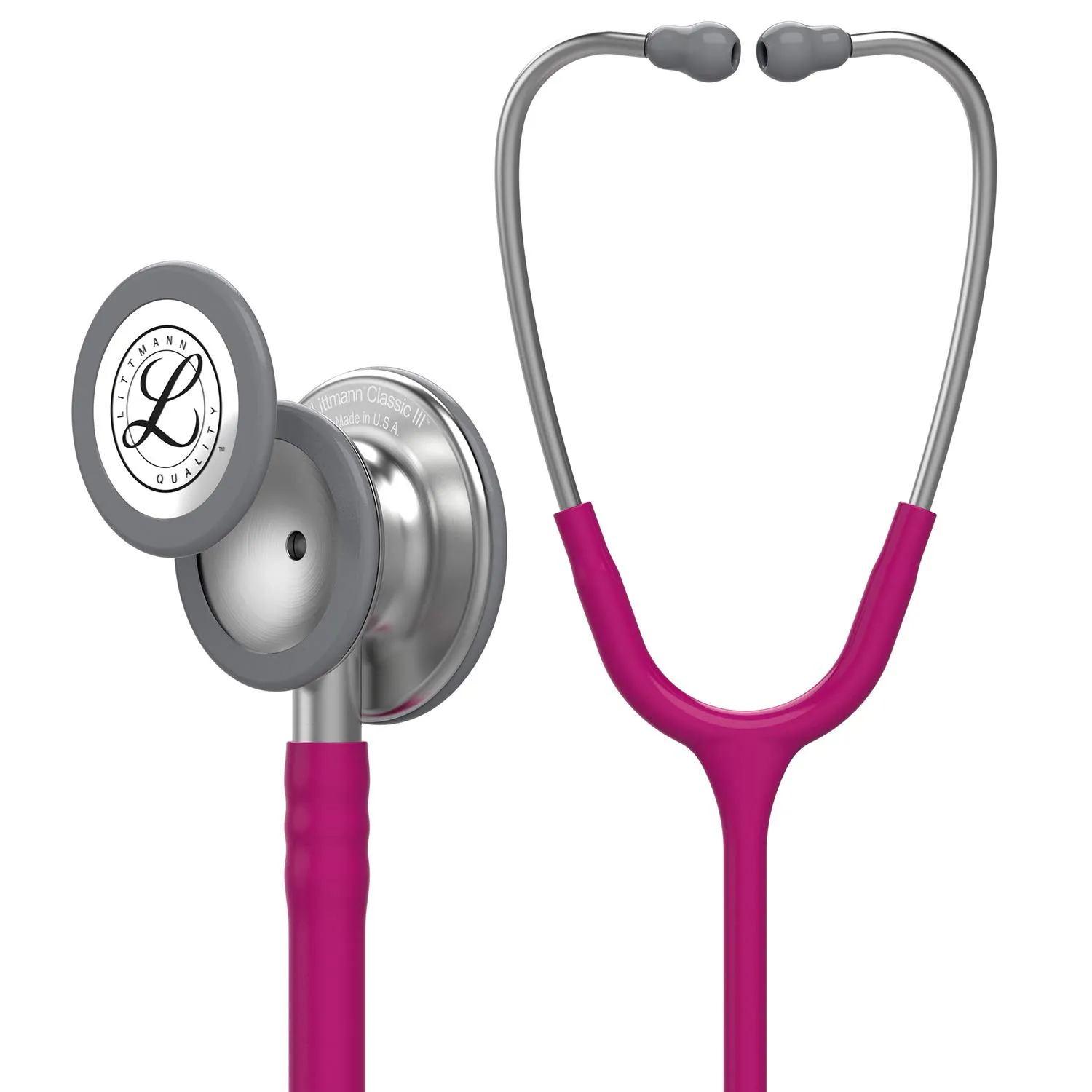 3M Littmann Stetoscopio per il monitoraggio Classic III, tubo auricolare lampone, 69 cm, 5648