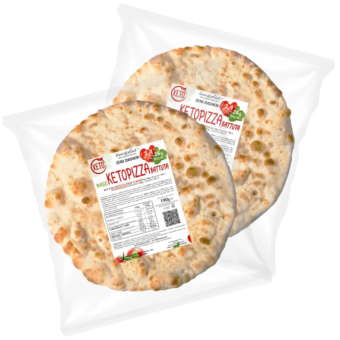 2 Basi per Pizza Battuta Line@diet Zero Zuccheri