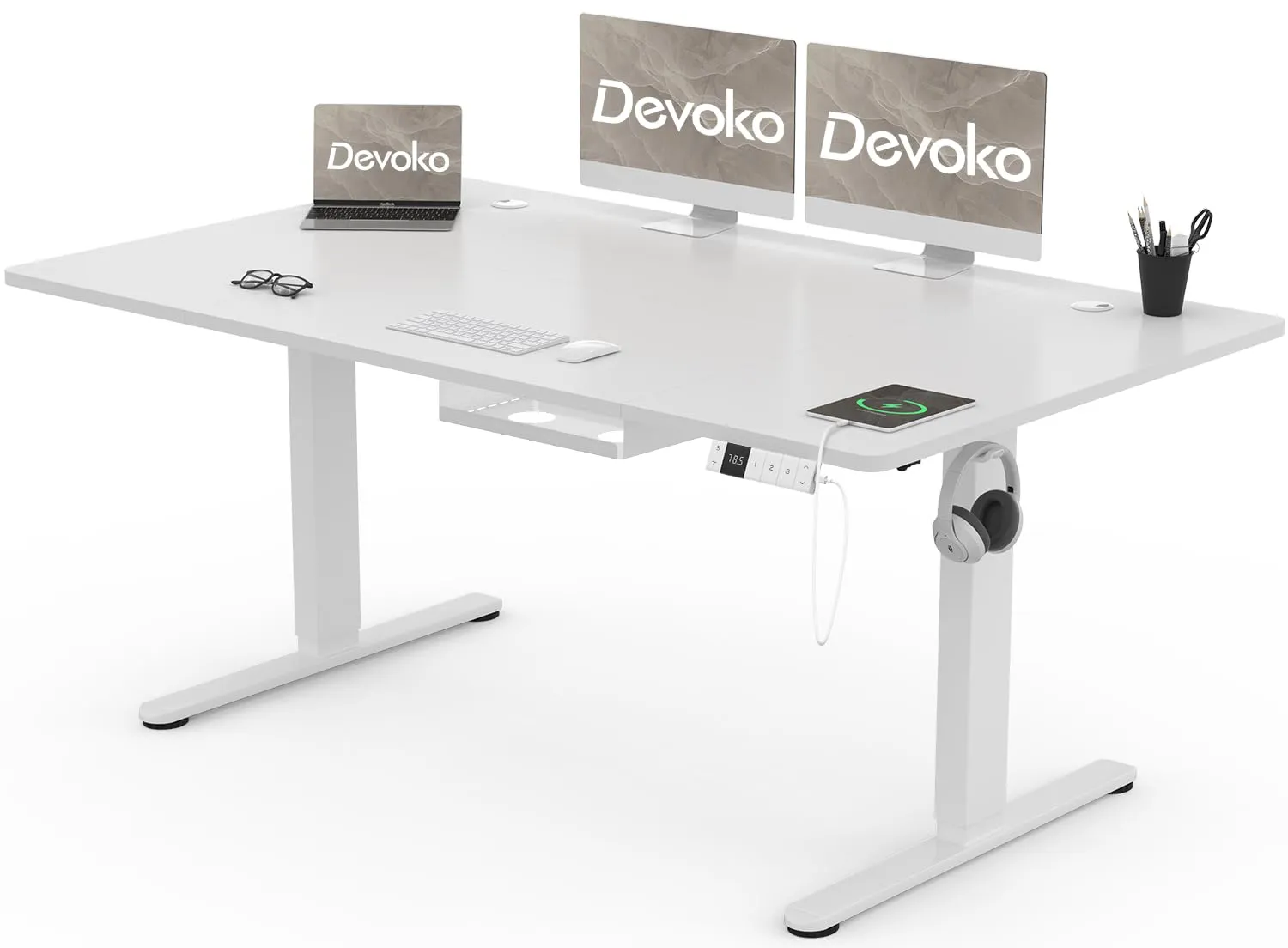 Scrivania Regolabile in Altezza Devoko 160x80 cm - Ergonomia e Design per il Tuo Ufficio
