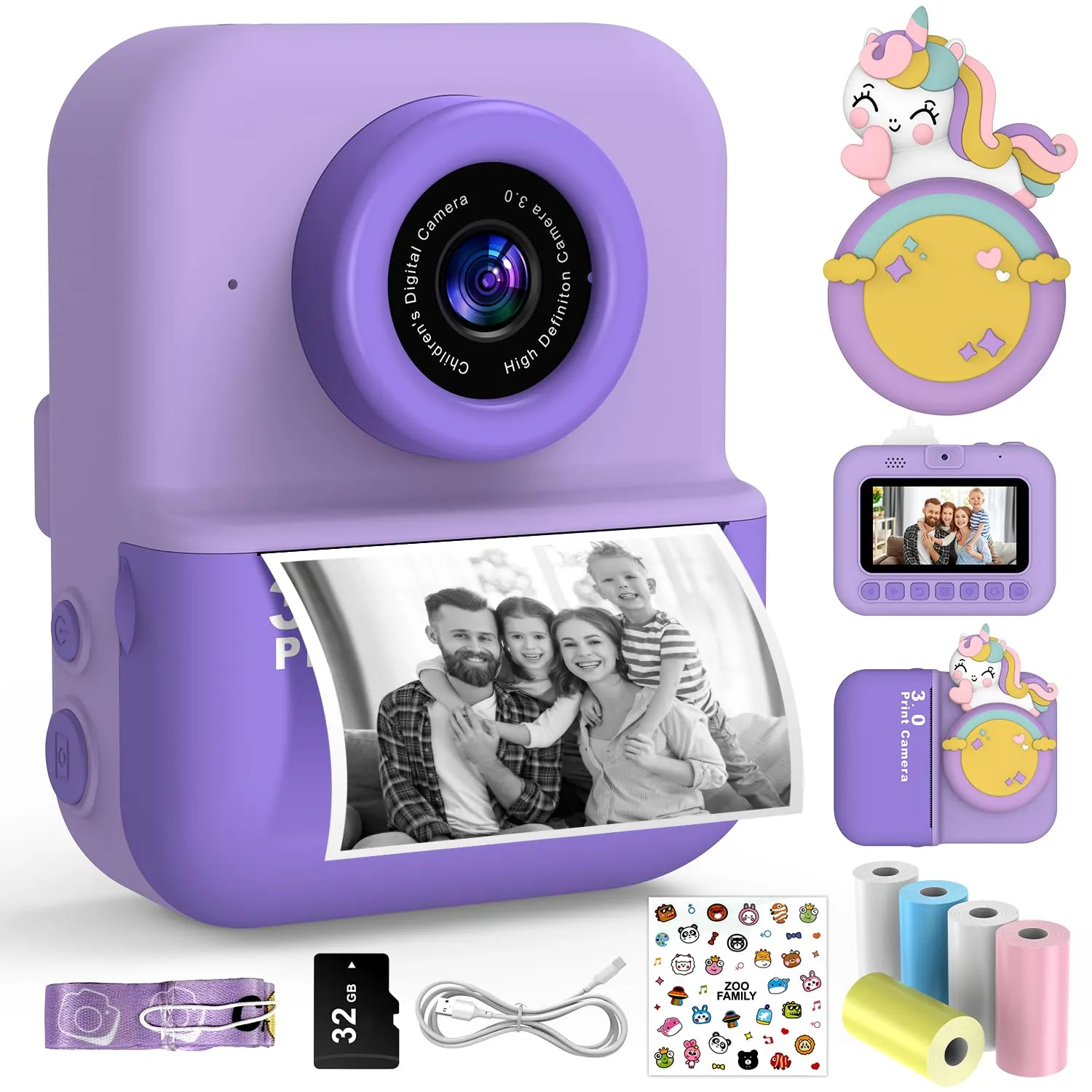 Macchina Fotografica Istantanea per Bambini - Purple