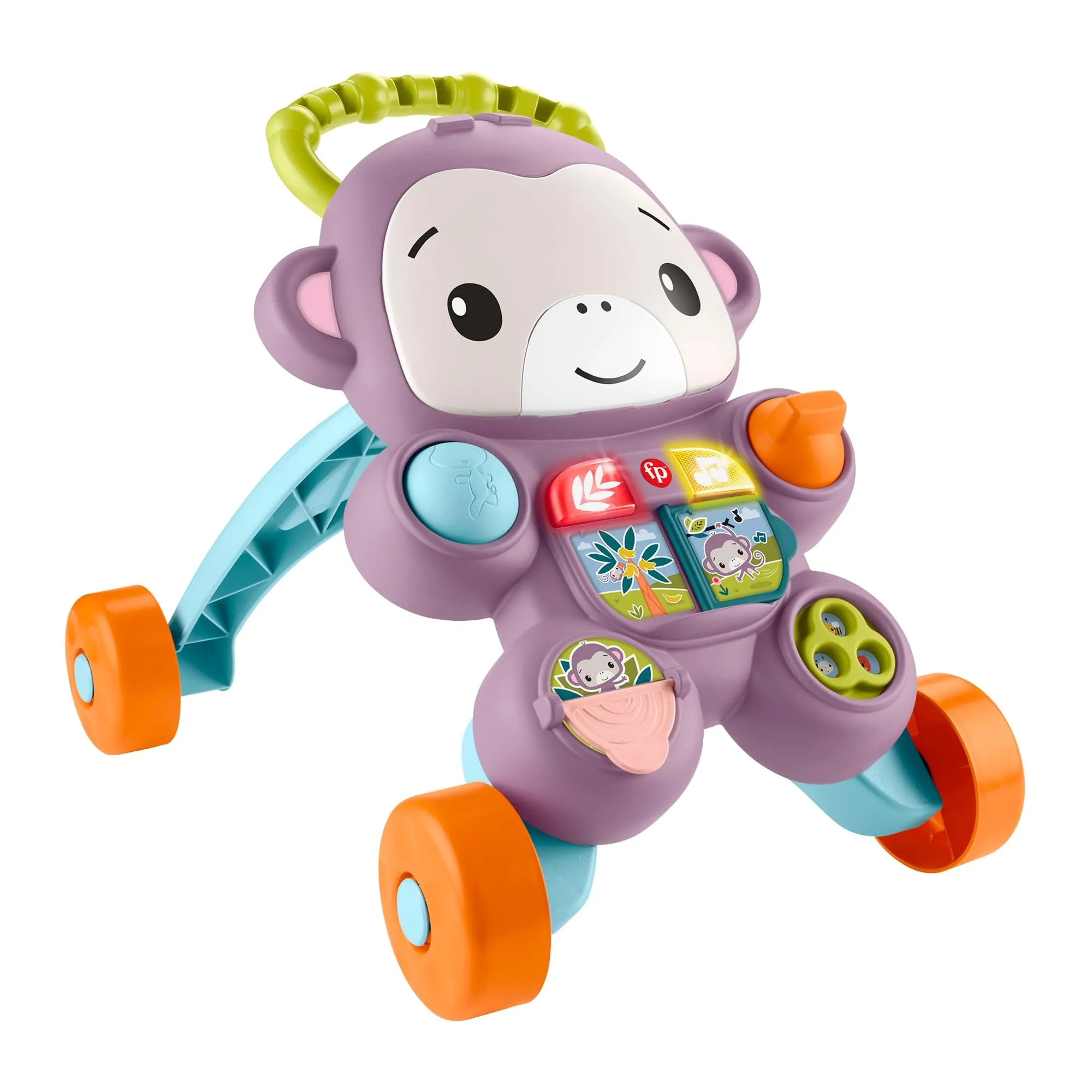 Fisher-Price - Scimmietta Viola Primi Passi, Set per Imparare a Camminare