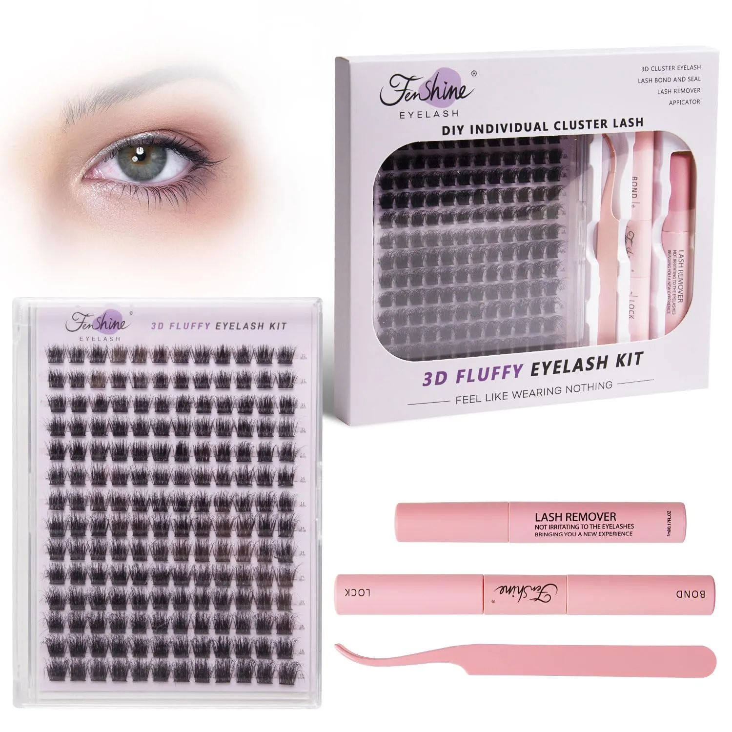Fenshine Kit Extension Ciglia Cluster 5D: Volume e Personalizzazione a Portata di Mano