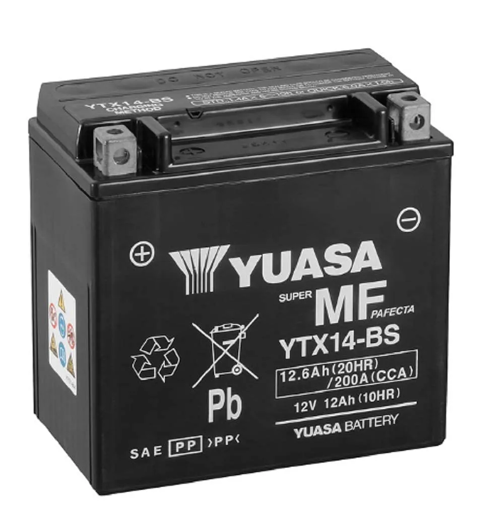 Batteria Moto Yuasa YTX14-BS 12V 12Ah Senza Manutenzione
