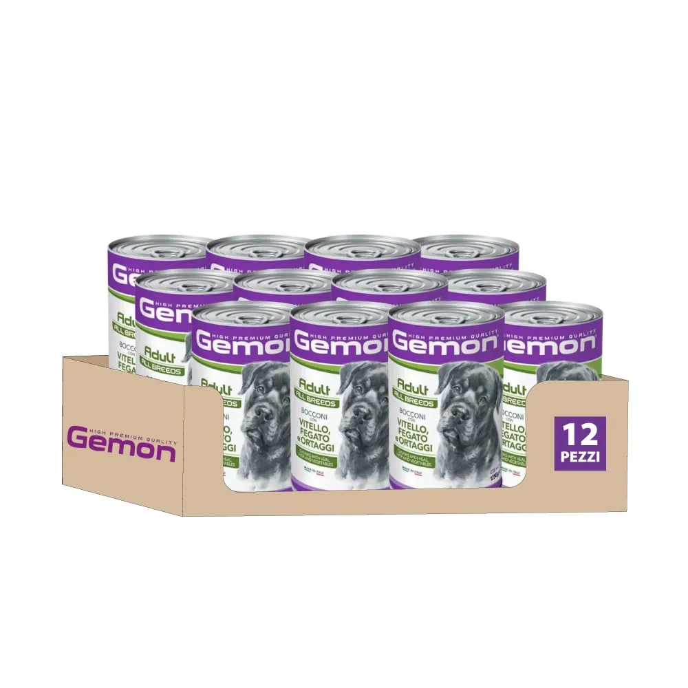 MONGE Gemon All Breeds Adult Bocconi con Vitello, Fegato e Ortaggi
