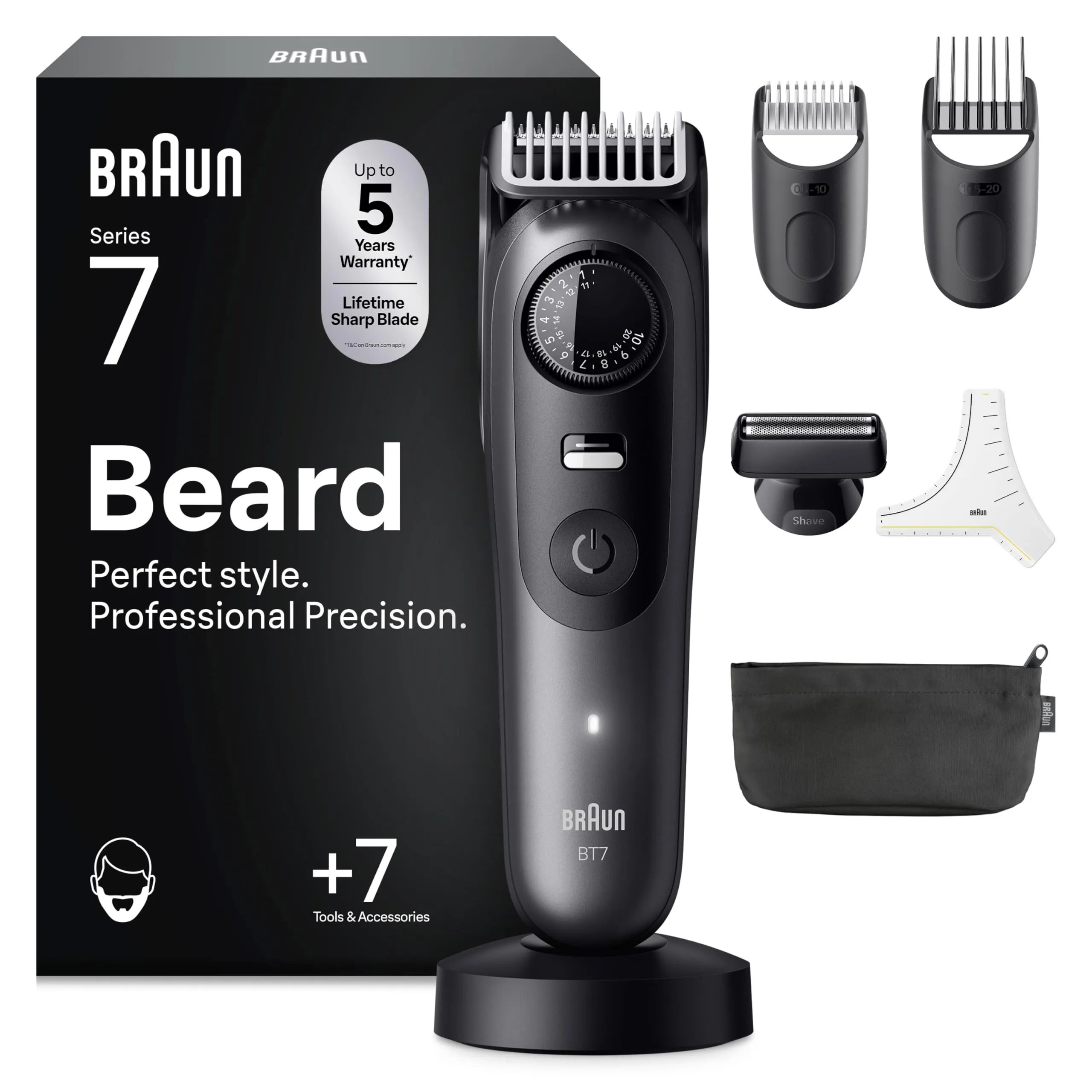 Braun Series 7 BT7525 Regolabarba Uomo, Rasoio Elettrico Barba