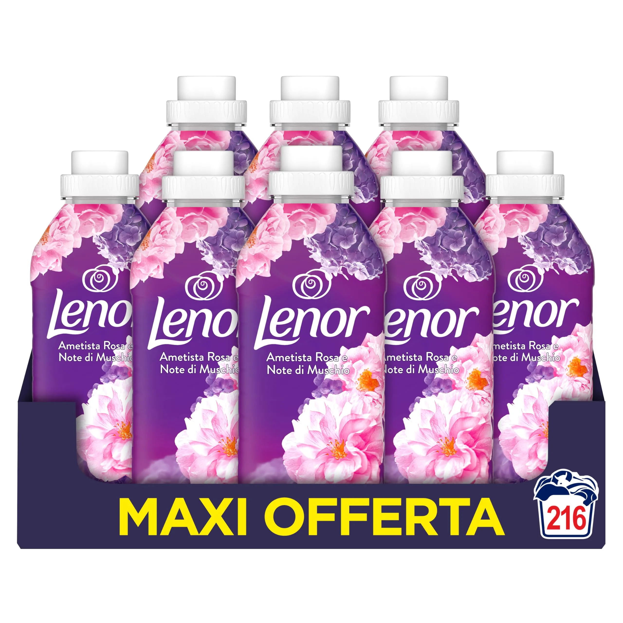 Lenor Ammorbidente Concentrato Ametista Rosa e Note di Muschio - 216 Lavaggi