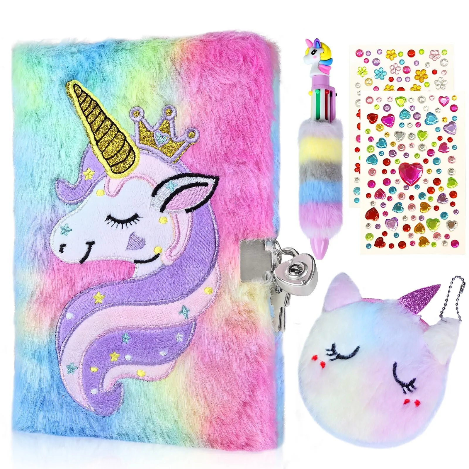 GROFIS Set Diario Segreto Unicorno con Lucchetto e Accessori