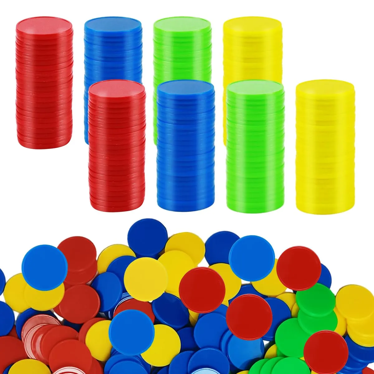 Set di 400 Fiches da Poker in Plastica Colorate per Giochi e Apprendimento