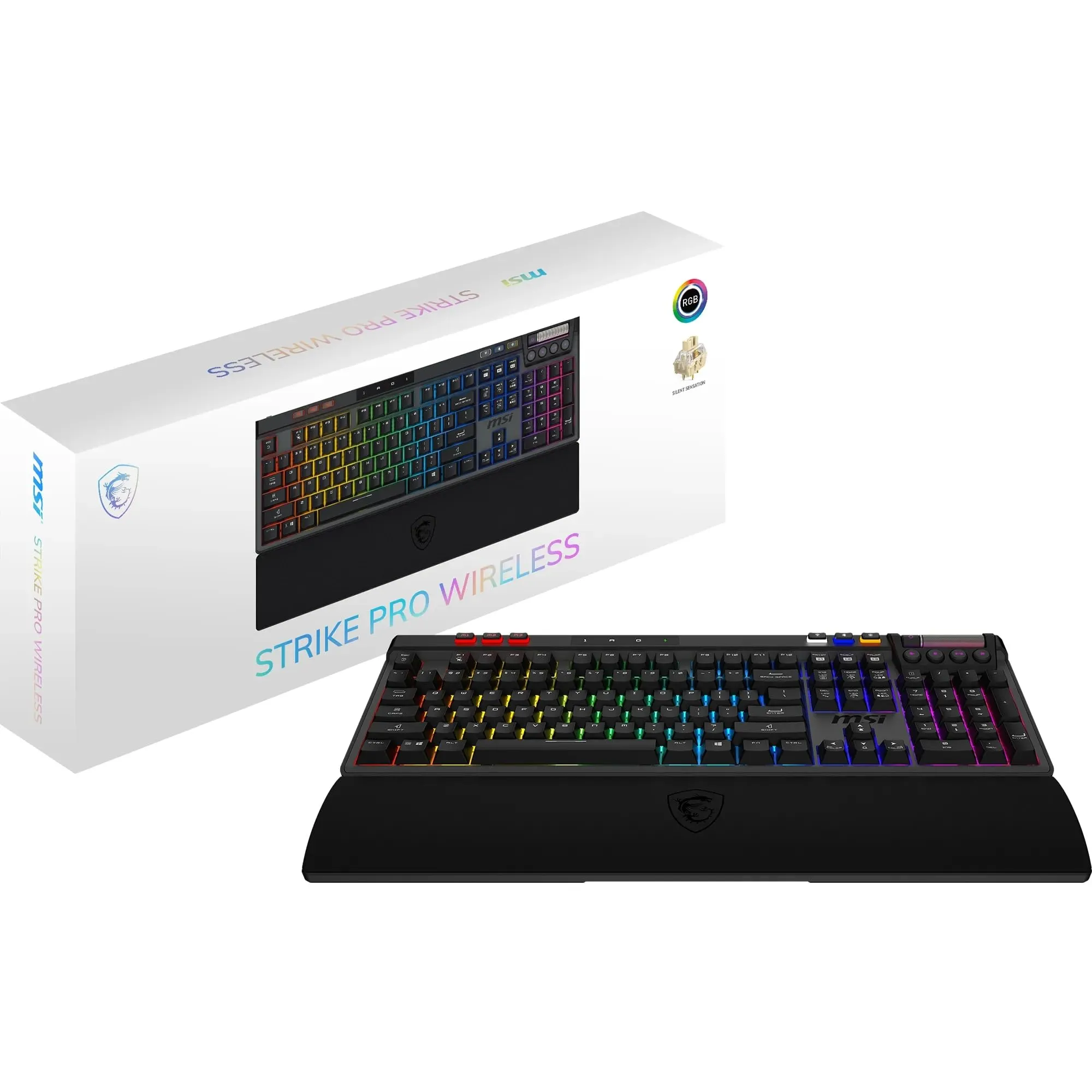 MSI Strike Pro Wireless - Tastiera da gioco meccanica silenziosa AZERTY