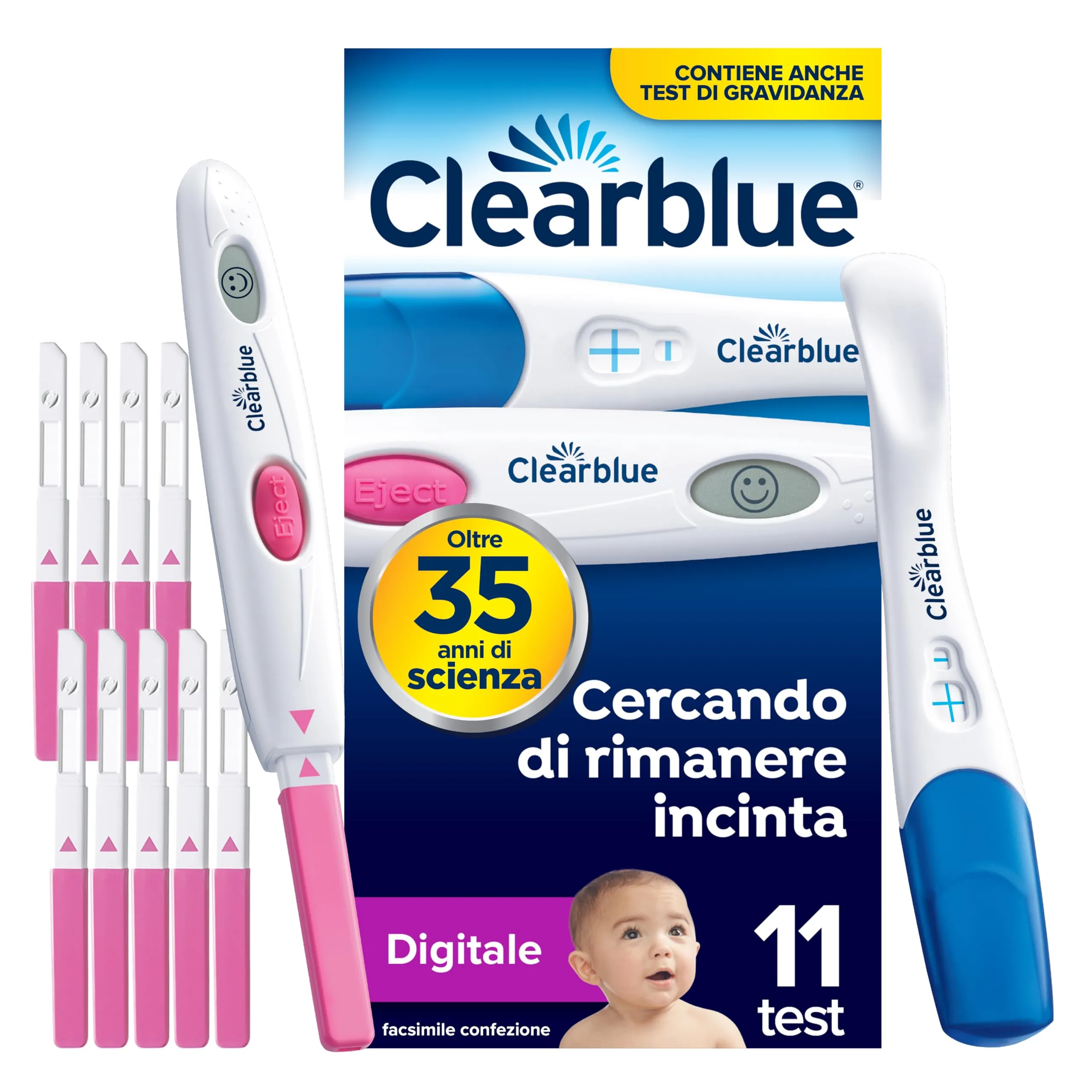 Clearblue Test di Ovulazione Digitale e Test di Gravidanza - 10 Test Ovulazione + 1 Test Gravidanza