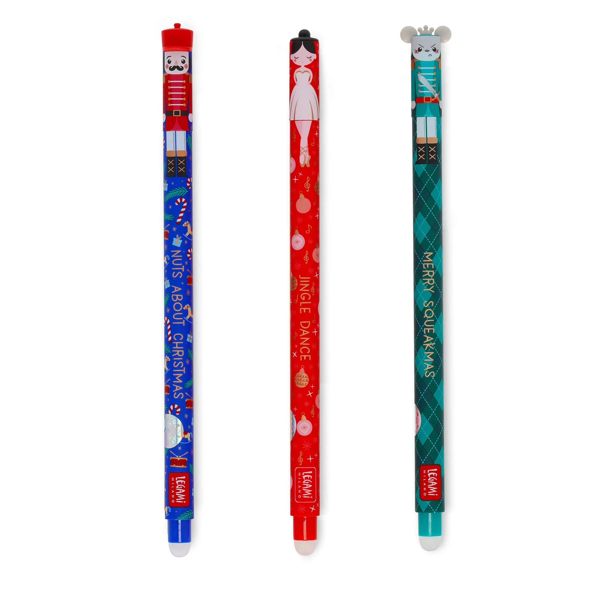 Legami - Set di 3 Penne Gel Cancellabili Christmas Edition