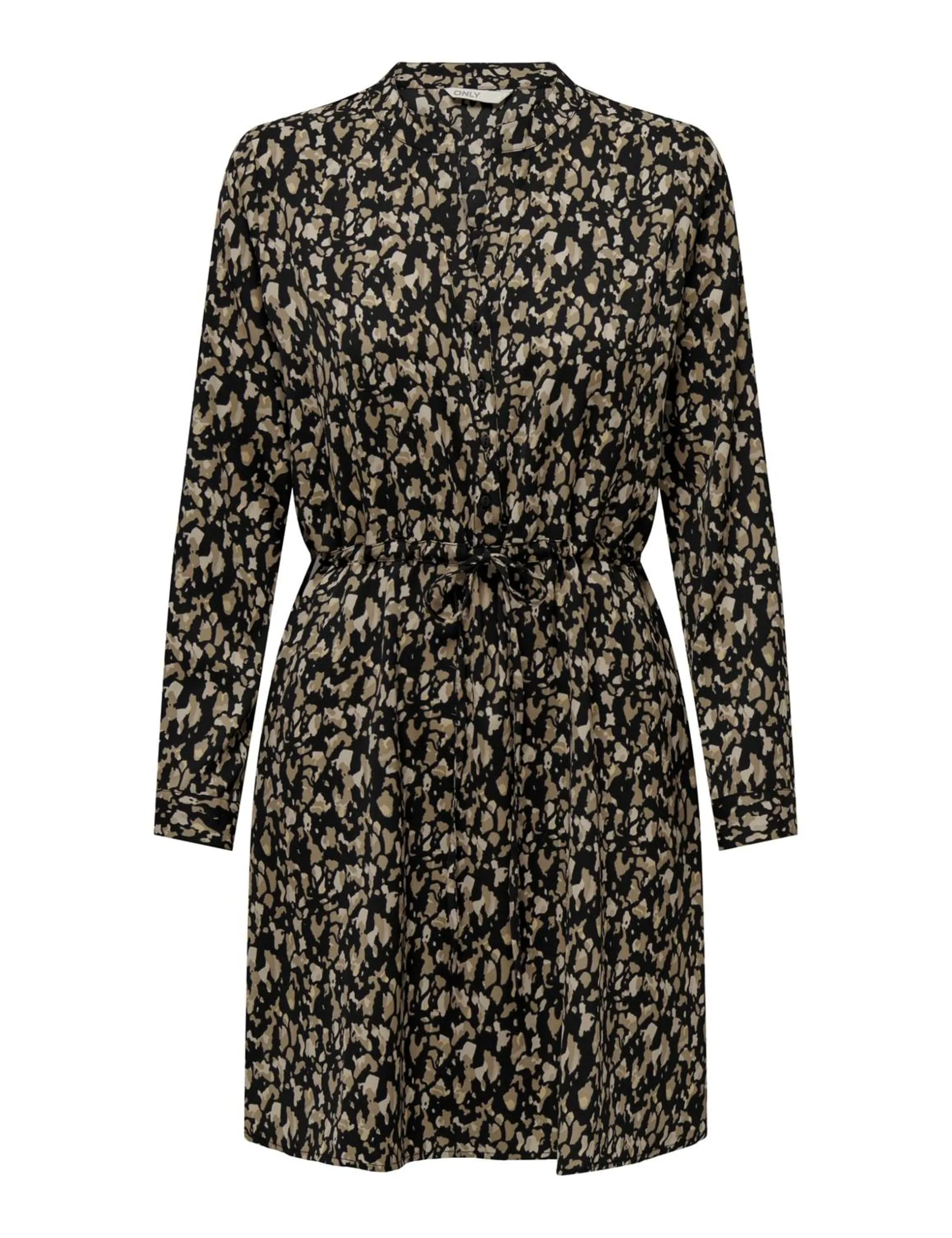 ONLY Onlcory L/S V-Neck Tunic Wvn Noos, Vestito Donna, Black/AOP: Cora Graphic