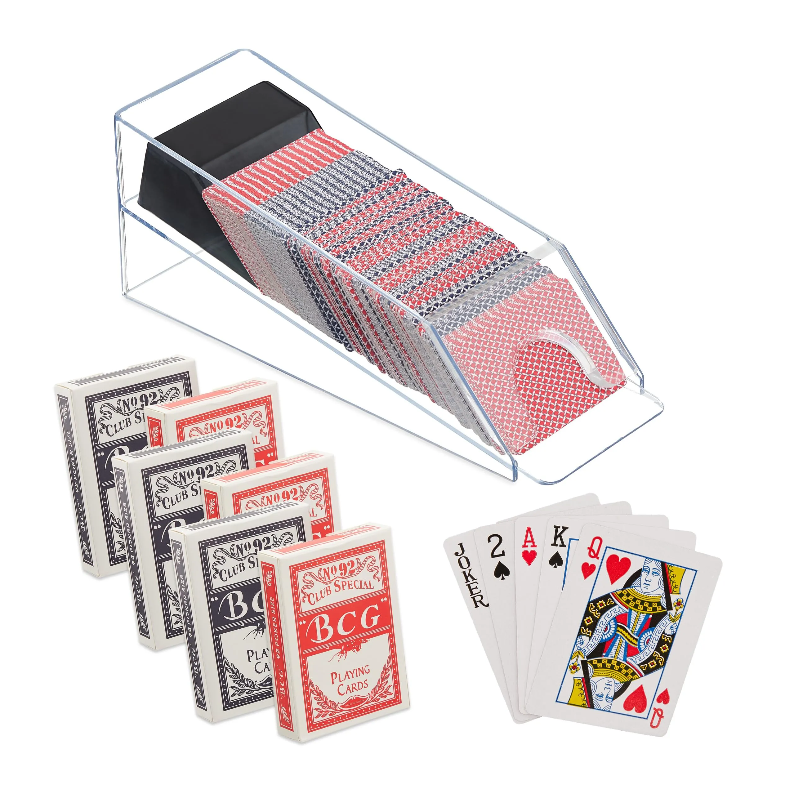 Relaxdays Distributore di Carte da Gioco con 6 Mazzi