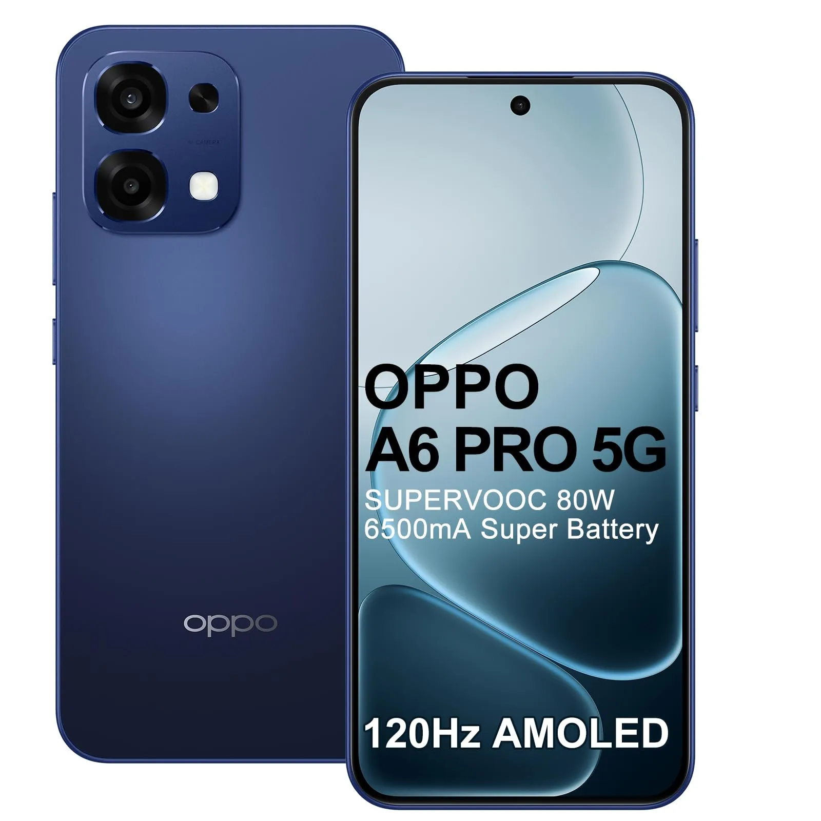 OPPO A6 Pro 5G (8+256GB) Blu - Smartphone Android 15, Batteria 6500mAh, Ricarica 80W, Display AMOLED 120Hz, IP69, Fotocamera 50MP