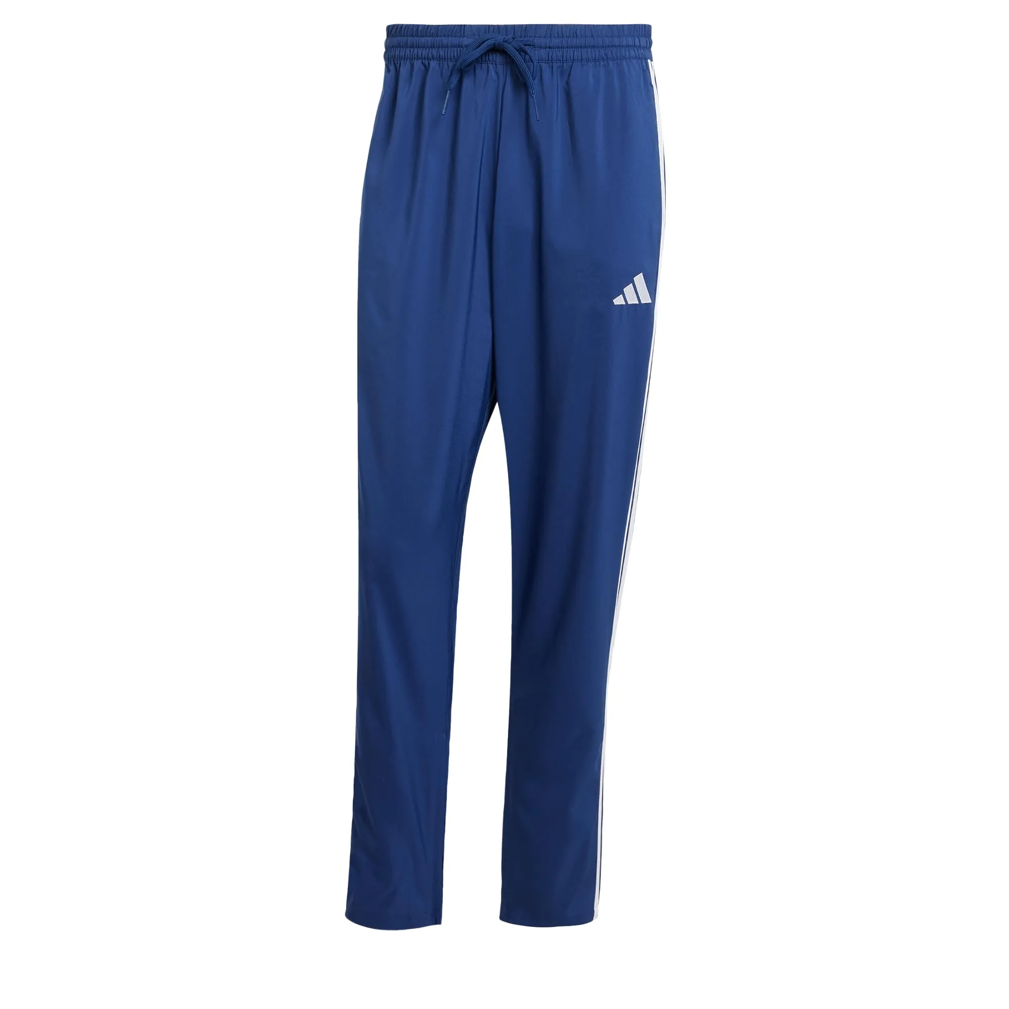 Pantaloni Adidas Uomo Essential 3 Stripes Stanford Orlo Aperto, Blu Scuro/Bianco