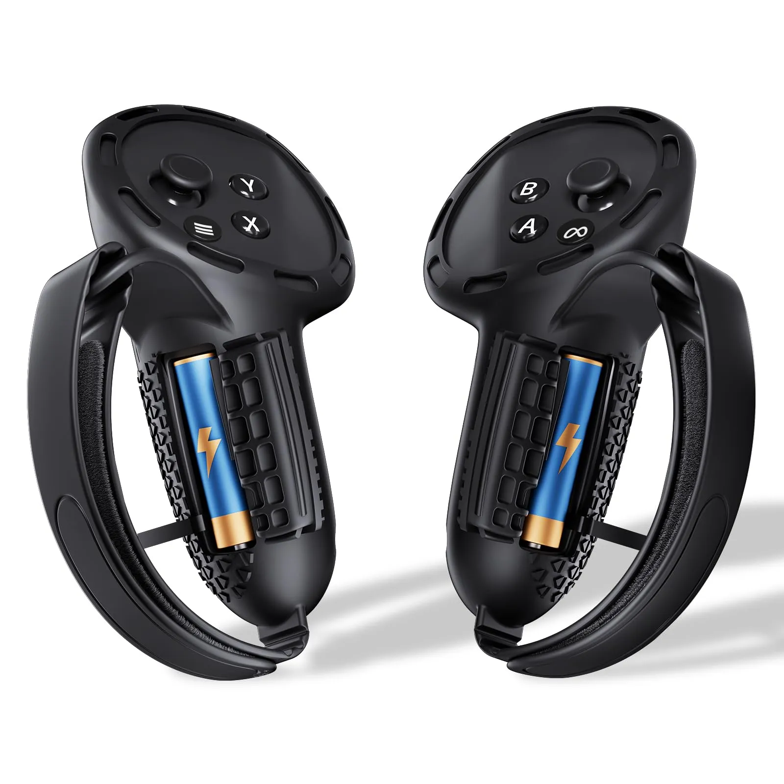 SUPERUS Coperture per Impugnature Controller Meta Quest 3S/Quest 3 con Apertura Batteria e Cinturino
