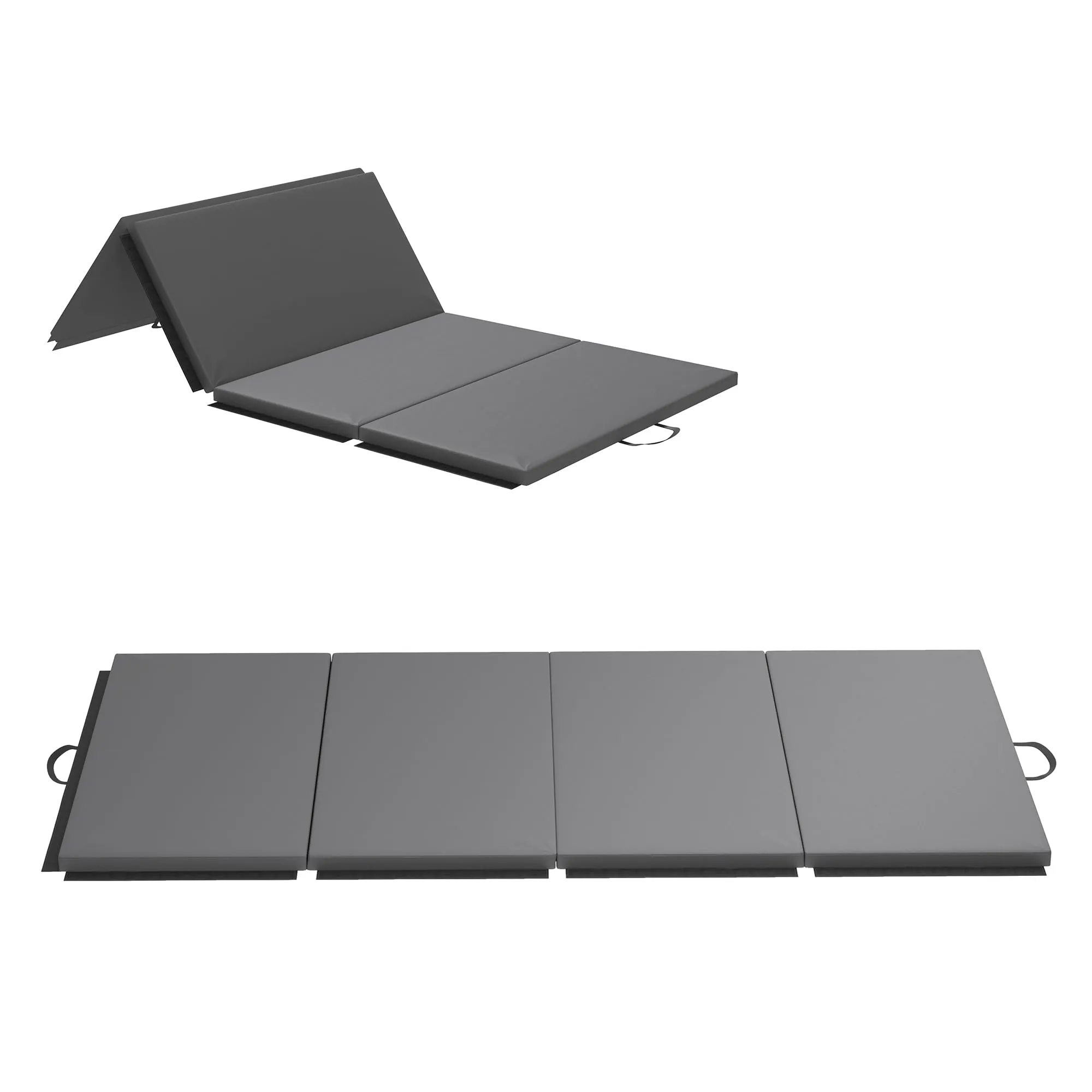 HOMCOM Tappetino da Ginnastica Pieghevole, 240x120 cm, Grigio
