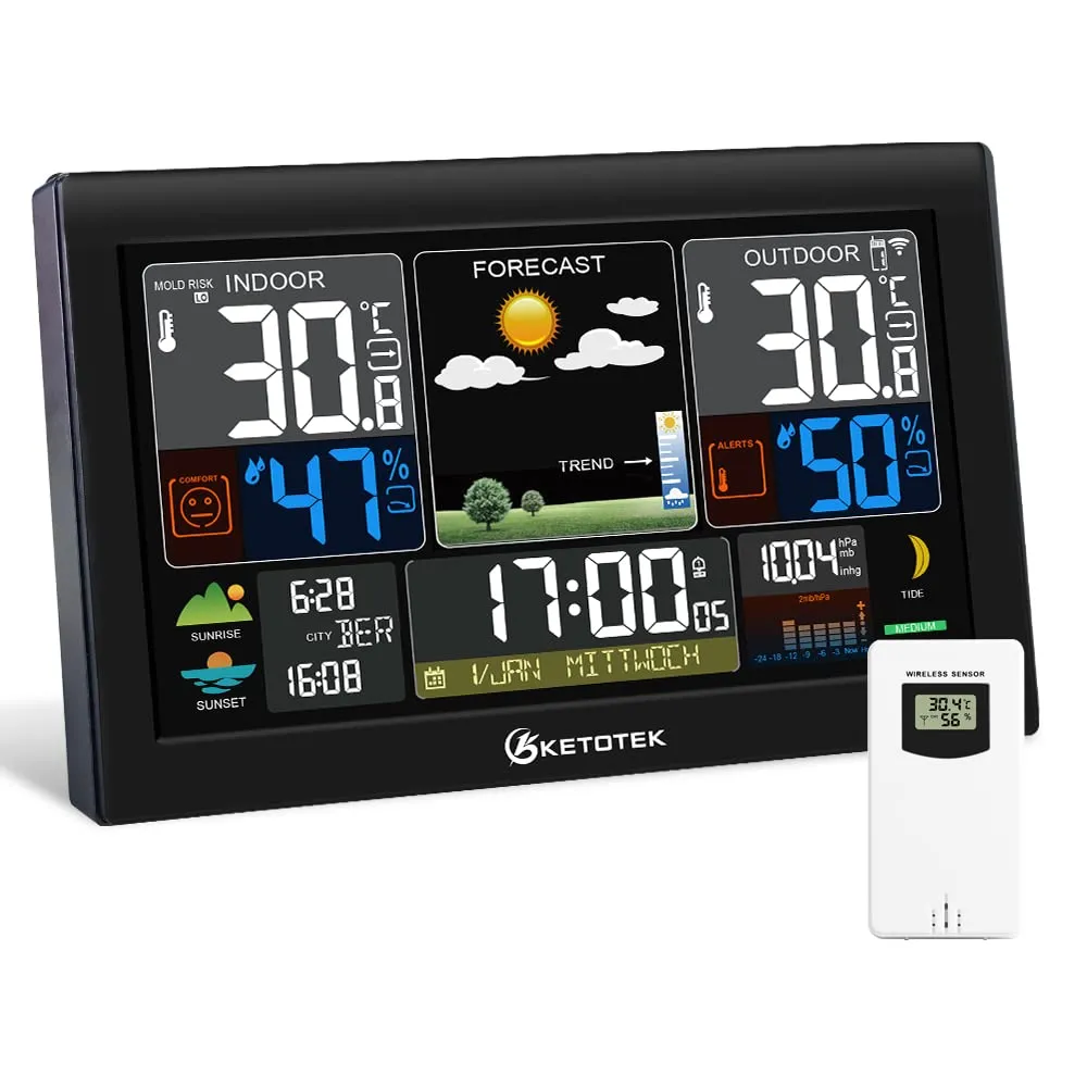 KETOTEK Stazione Meteo Wireless: Monitoraggio Completo per la Tua Casa