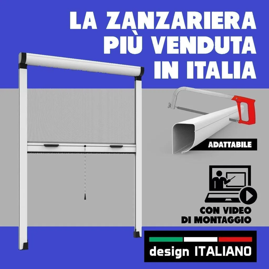 Zanzariera a Rullo Verticale Riducibile Fai da Te - Marrone 80x160 cm