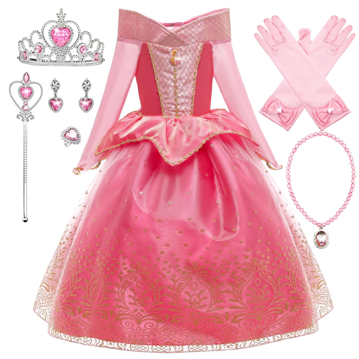 Costume da Principessa Aurora Rosa - Abito Elegante per Bambina