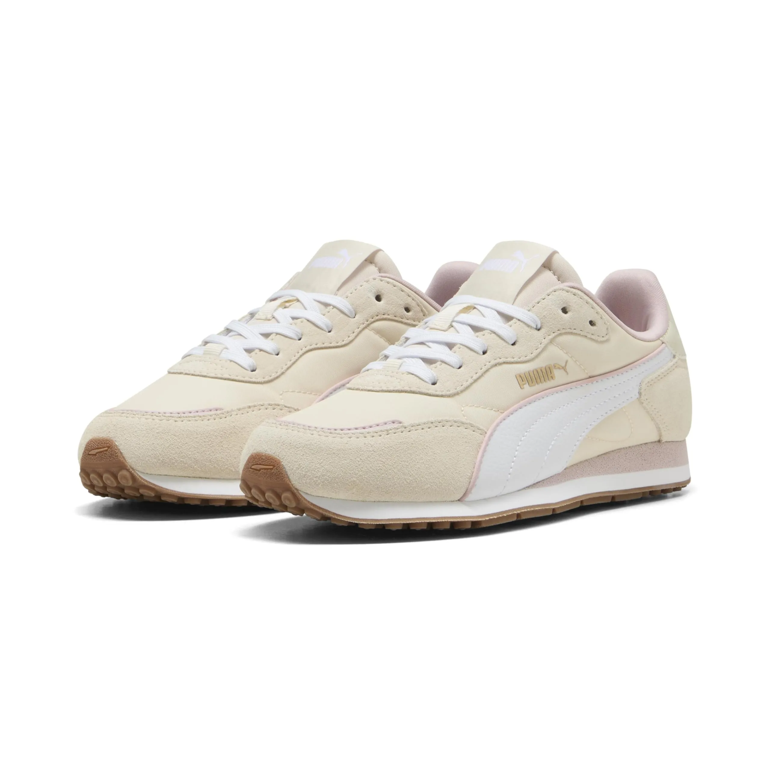 PUMA St Runner v3 L Jr, Scarpe da Ginnastica Ragazzi, Bianco (Puma White-Puma White-Puma Team Gold), 39 EU