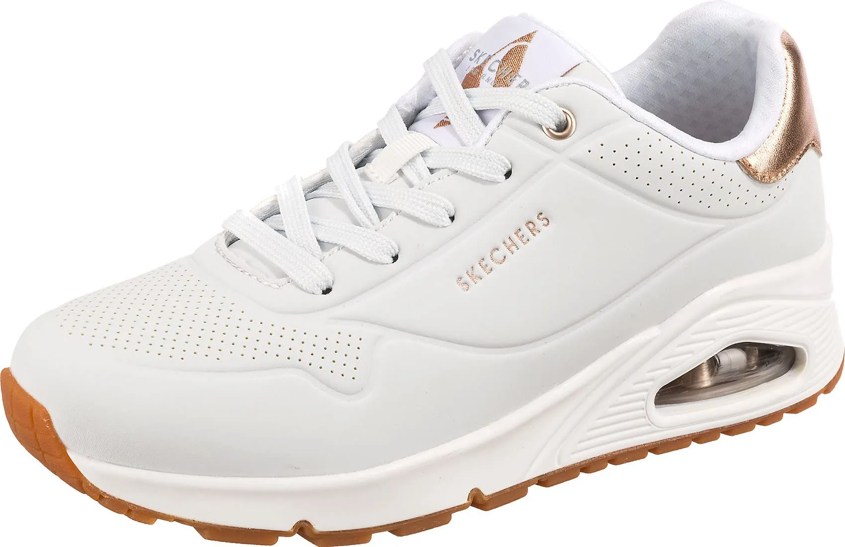 Skechers Uno - Golden Air, Sneakers Donna, Bianco/Nero/Oro