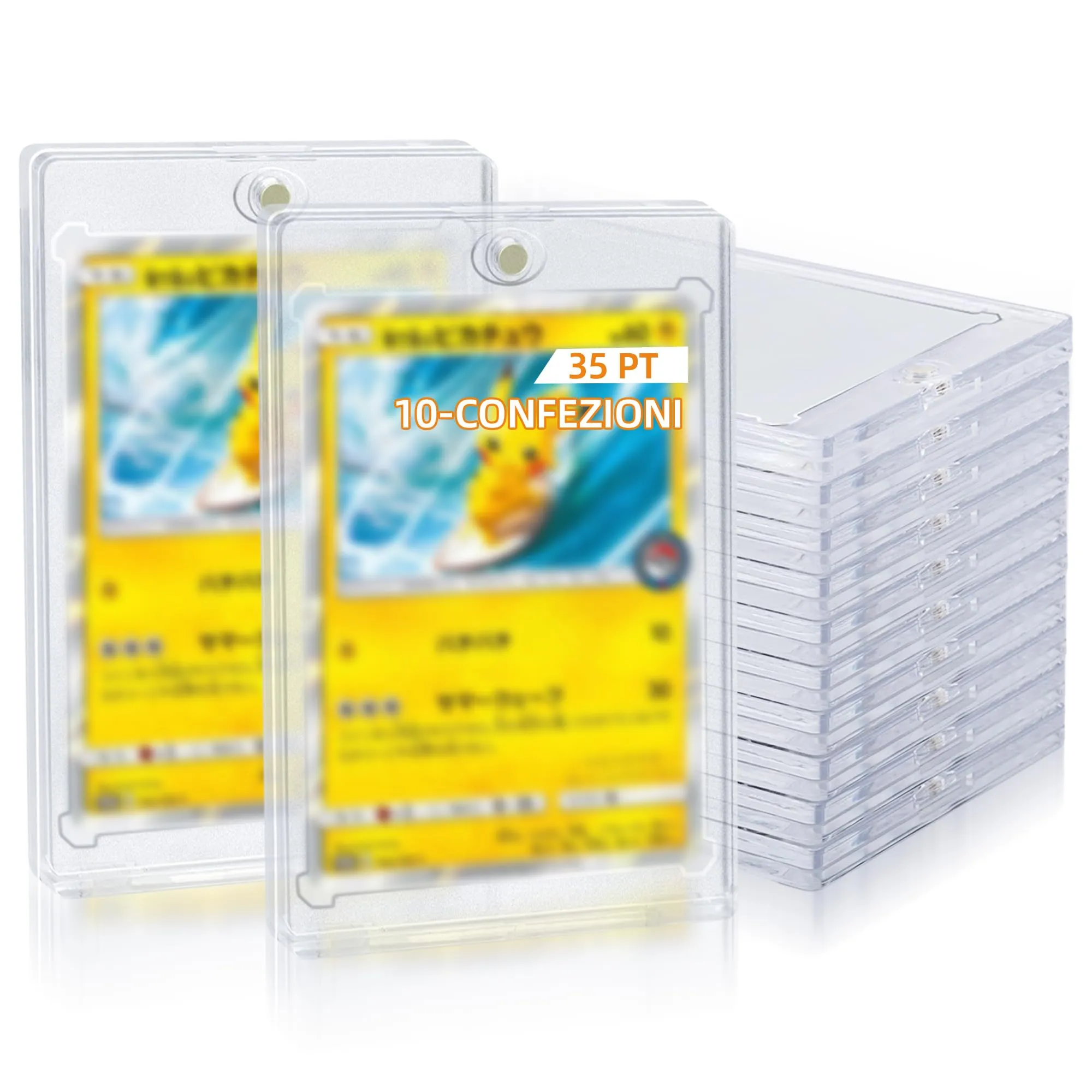 Tolesum 10PCS Porta Carte Magnetiche 35PT - Protezione UV per Carte da Collezione