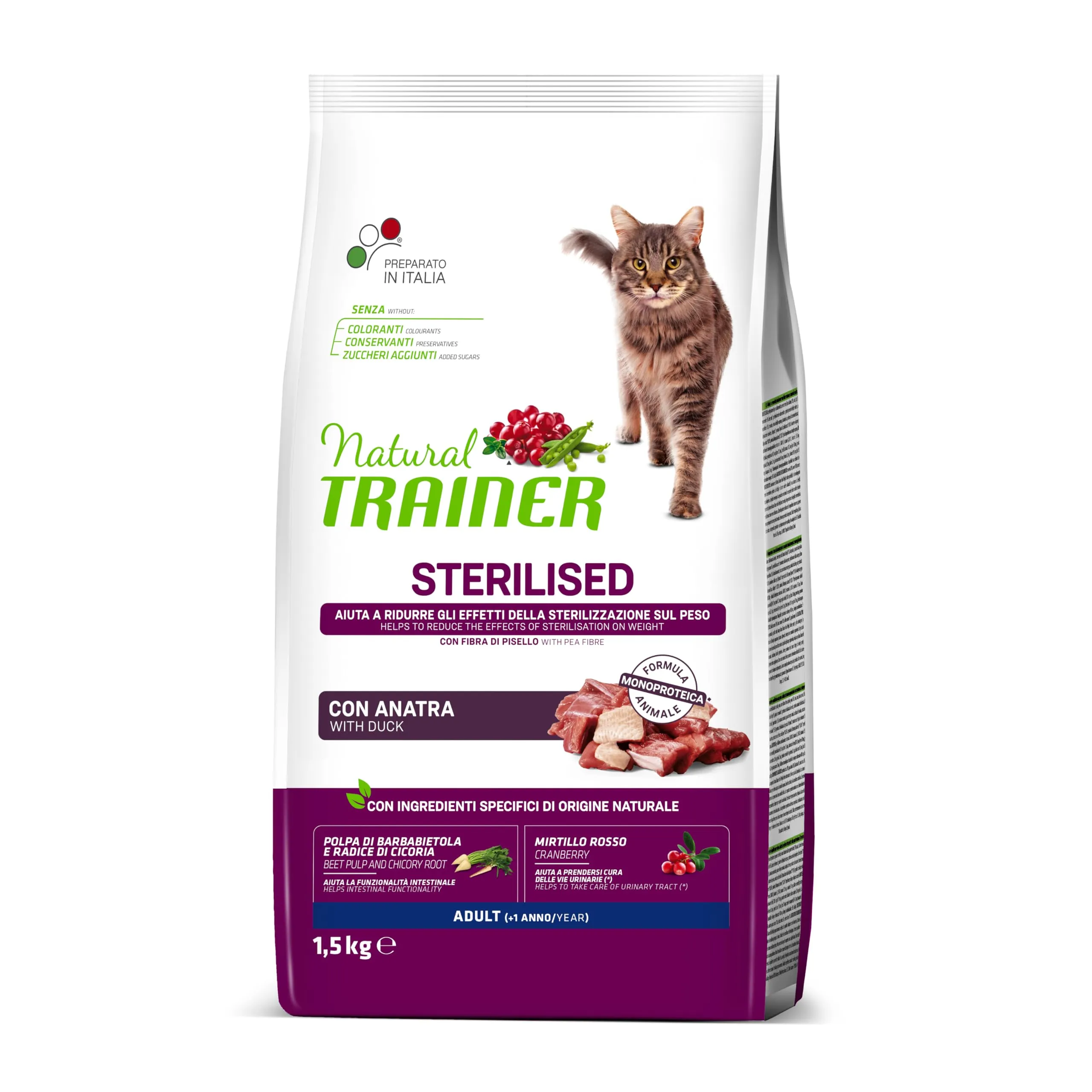 Trainer Natural Sterilised Anatra Gatto 1,5kg