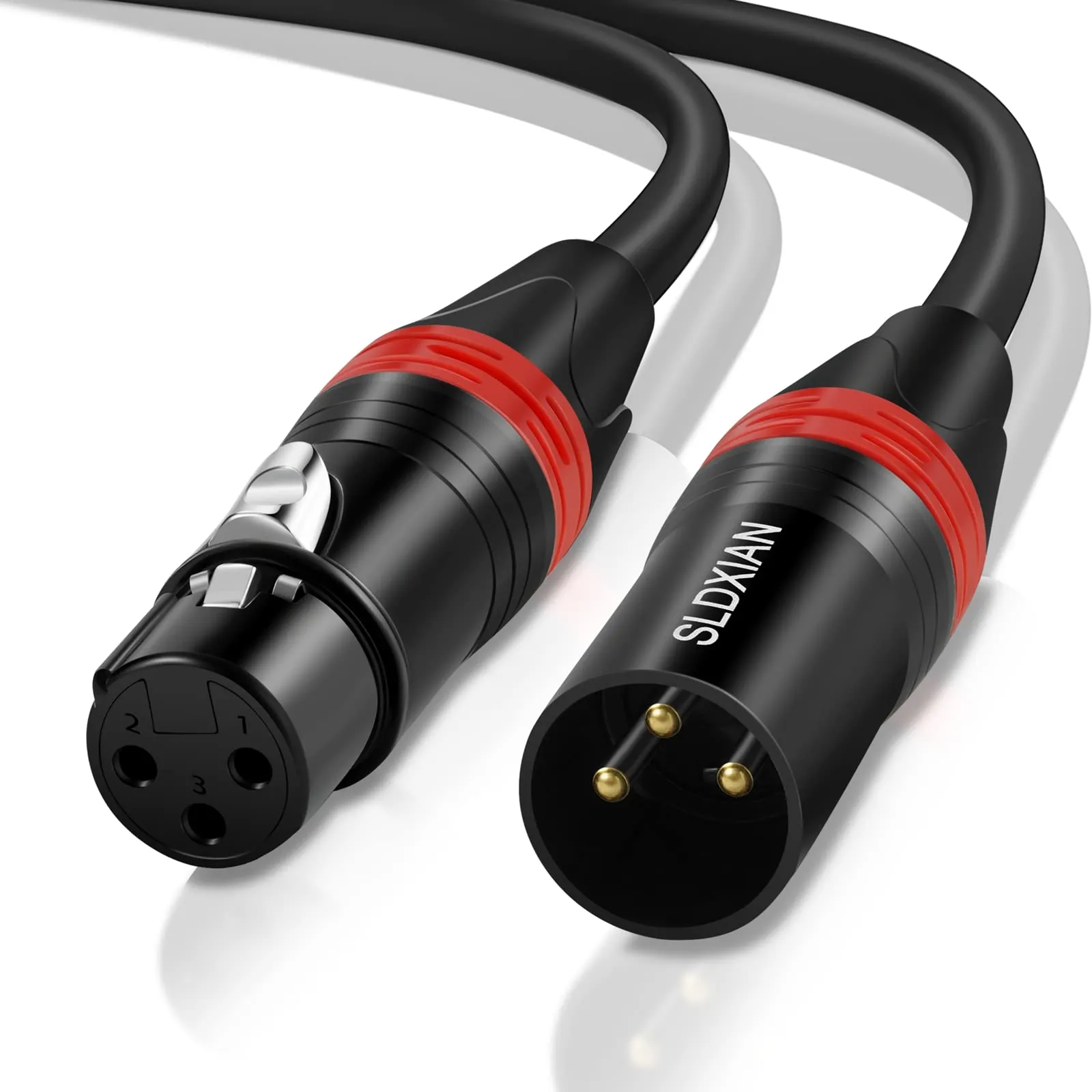 SLDXIAN Cavo XLR Bilanciato, Cavo Microfono Professionale, Cavo XLR Maschio a XLR Femmina per Mixer, Altoparlante, Preamplificatore, Alimentazione Phantom (3M)