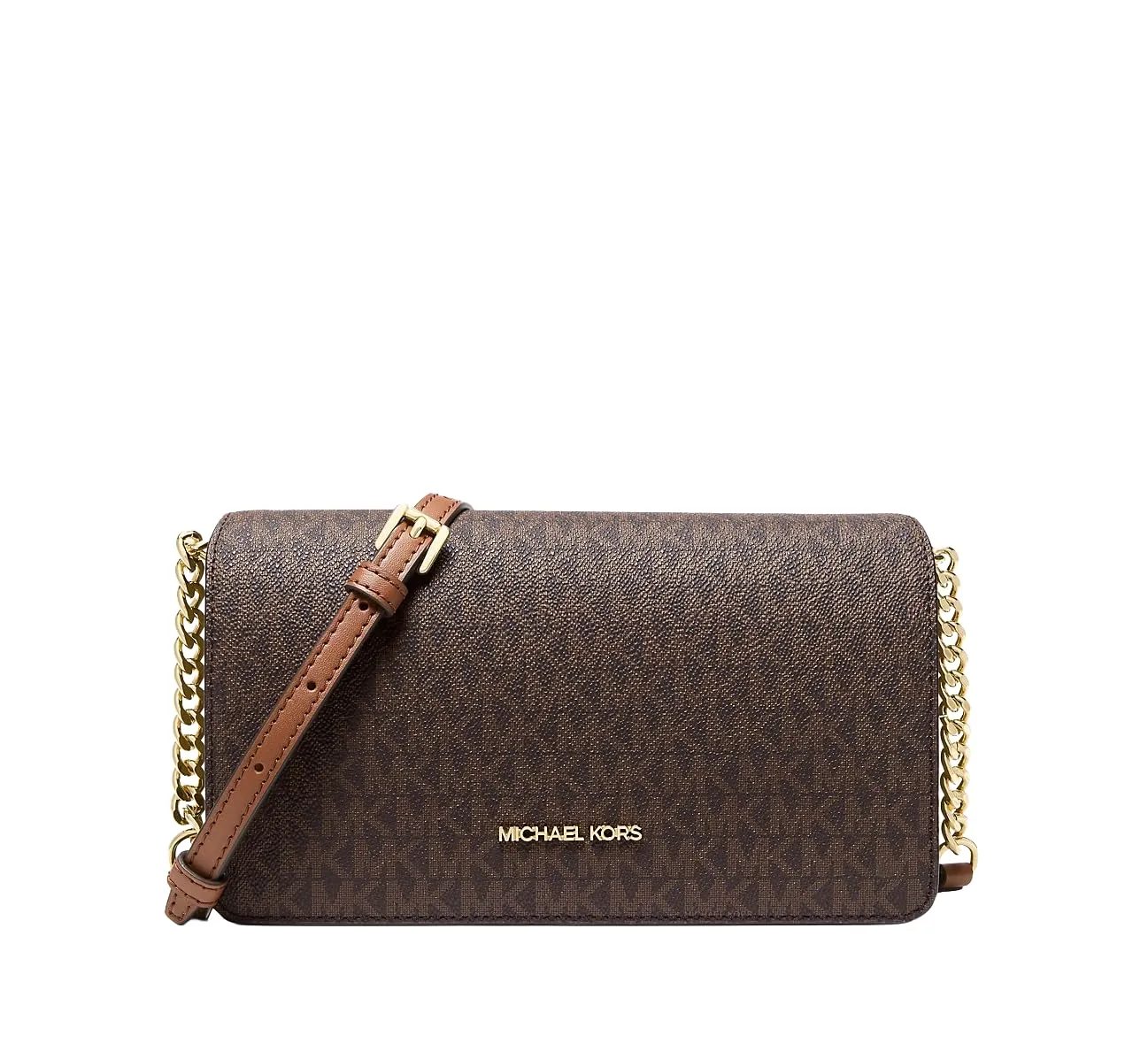 Michael Kors Jet Set Signature Logo Crossbody Bag Brown