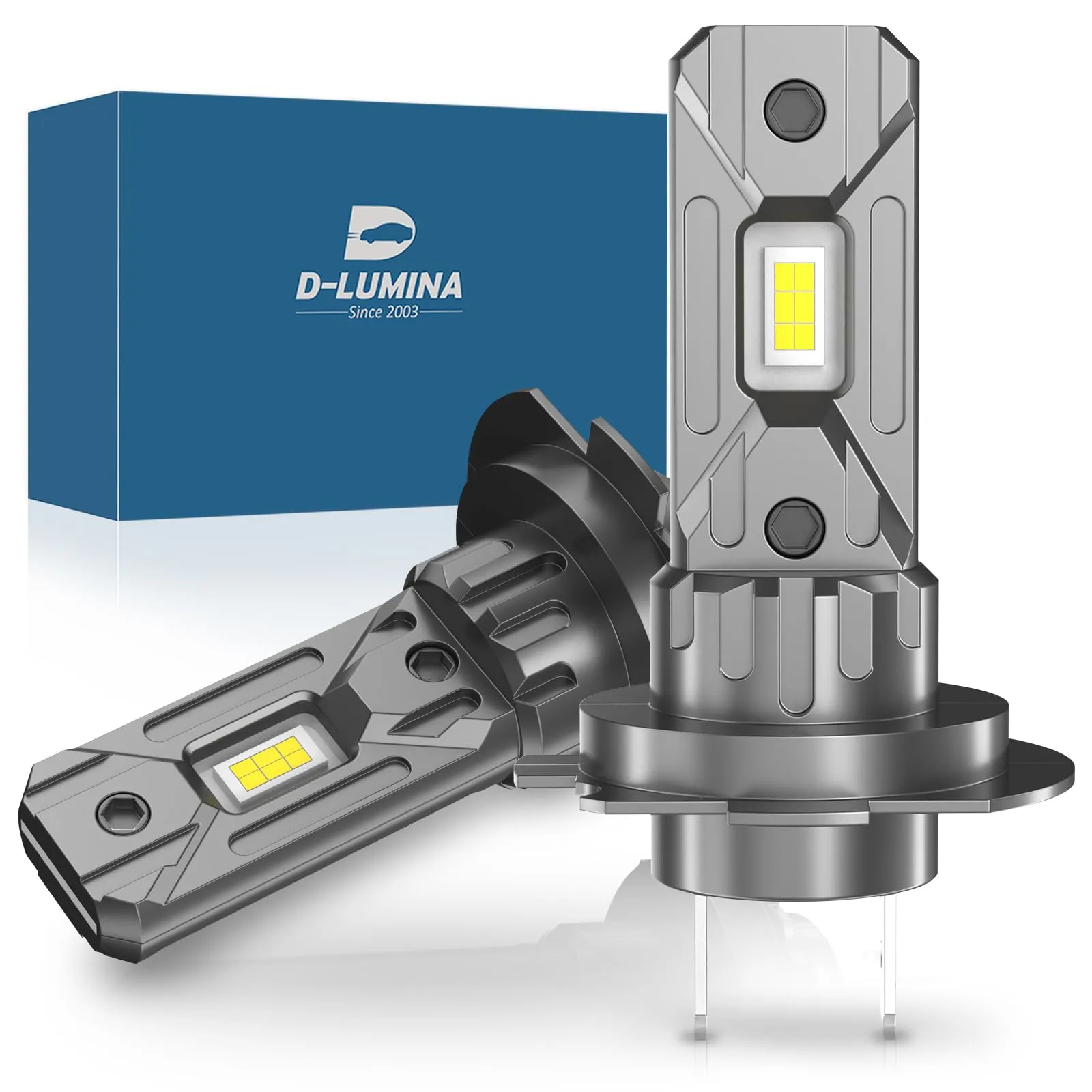 D-Lumina Lampadina H7 LED Canbus 100W 16000LM,6500K 400% Brillante,1:1 Design di Ricambio Lampada Alogena,Plug and Play, Impermeabile IP68, 2 pezzi