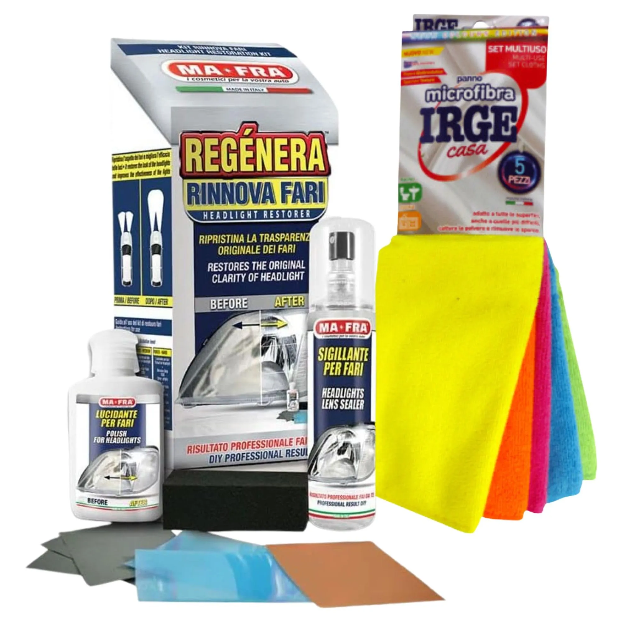 Kit Rigenera Rinnova Fari: Ripristina la Trasparenza Originale