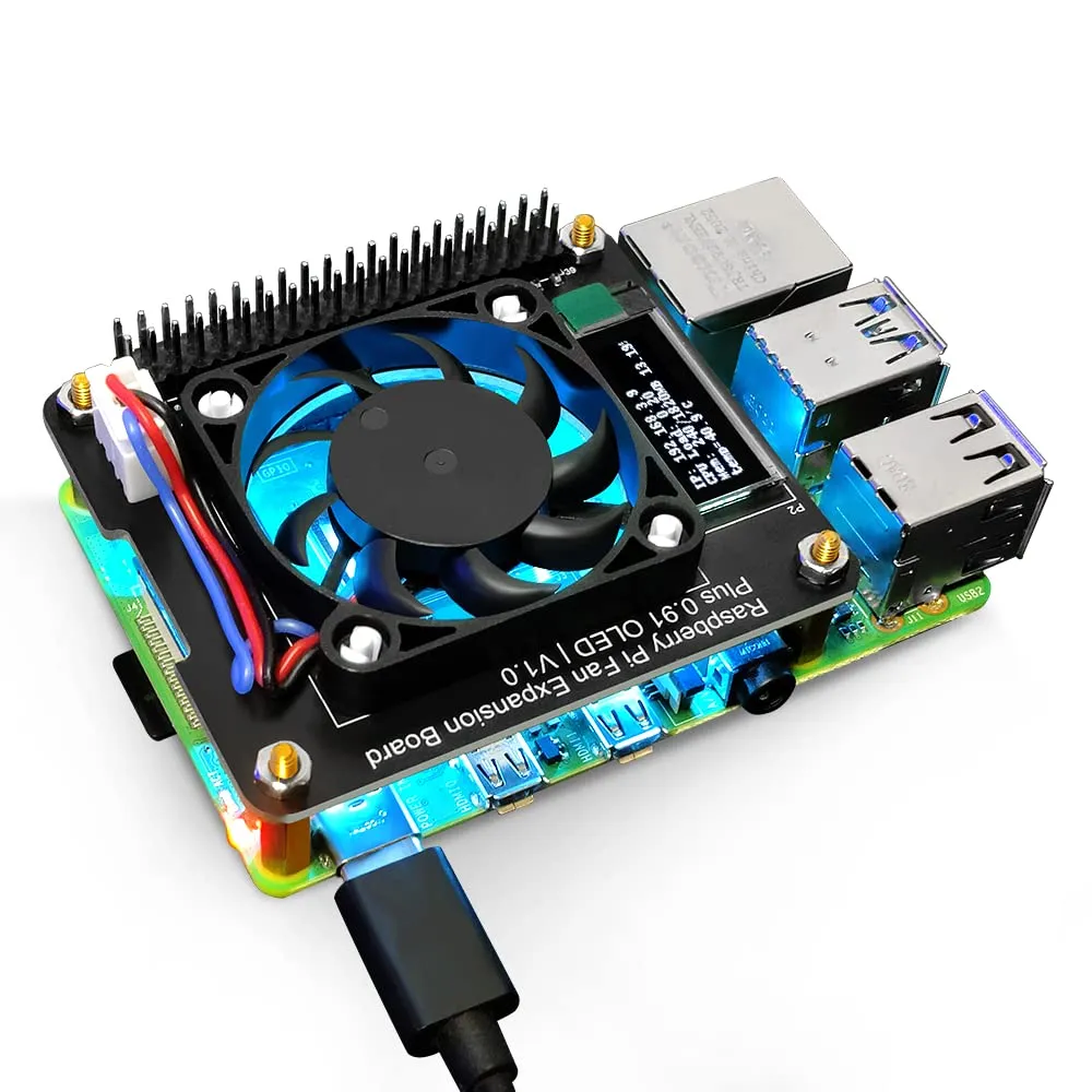 GeeekPi Raspberry Pi Cappello Ventilatore con OLED 0.91 V1.0