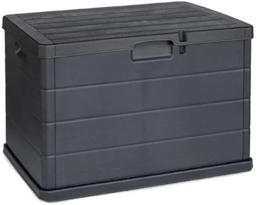 Baule Cassapanca da Esterno 170 Litri - Effetto Legno Antracite