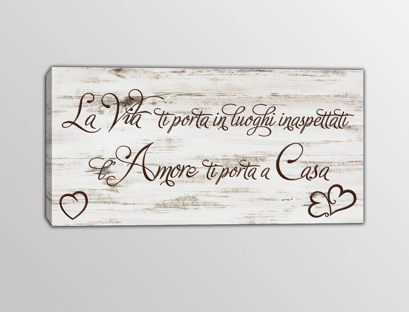Quadro Moderno Stile Shabby Chic con Frase Motivazionale - Made in Italy