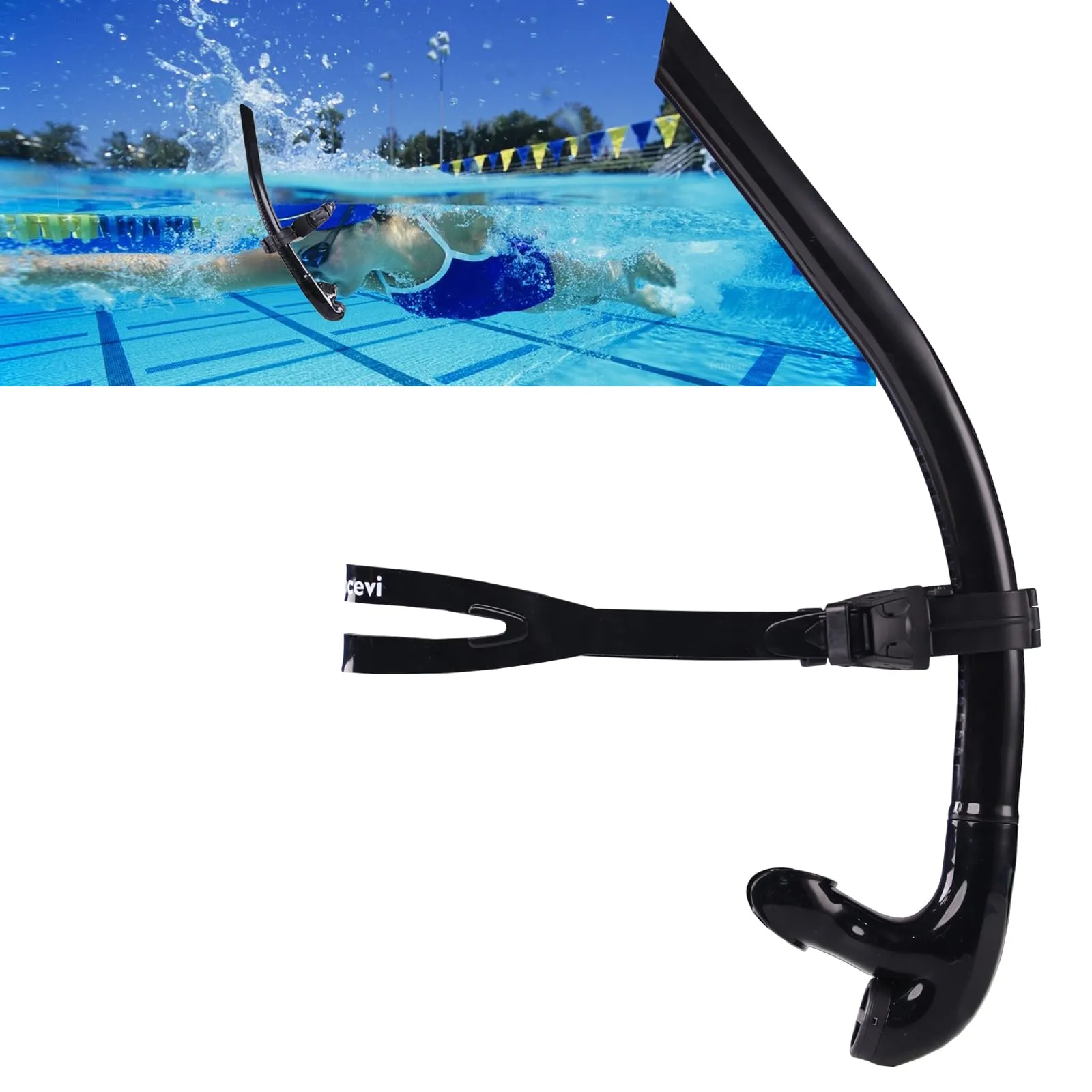 Snorkel da Nuoto con Montaggio Centrale e Valvola di Spurgo