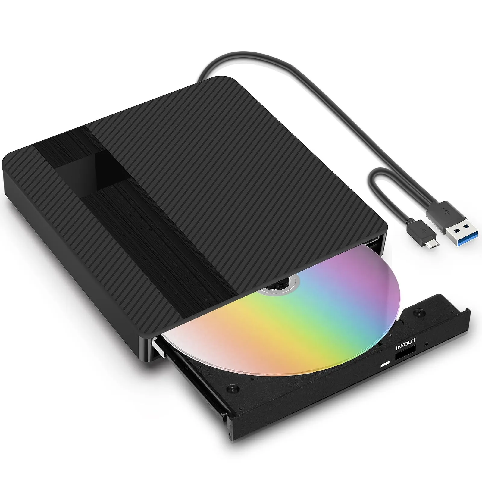 BNEHHOV Lettore CD DVD Esterno USB 3.0 Type-C per PC Portatile