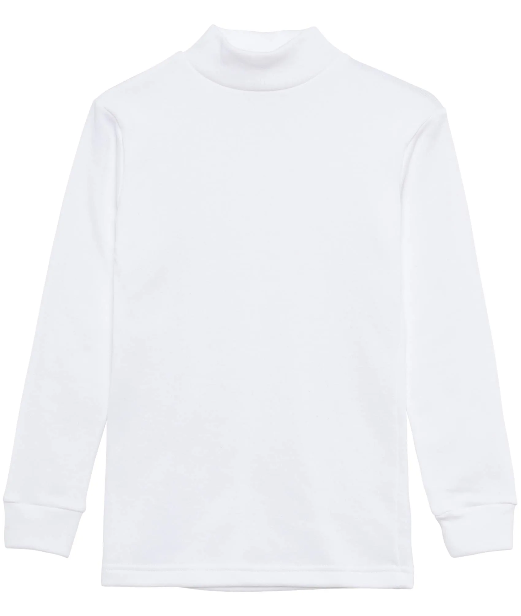 Channo Intimo Termico per Bambini, Collo Mezzo Cigno, Maniche Lunghe, Tinta Unita - Bianco 10 Anni