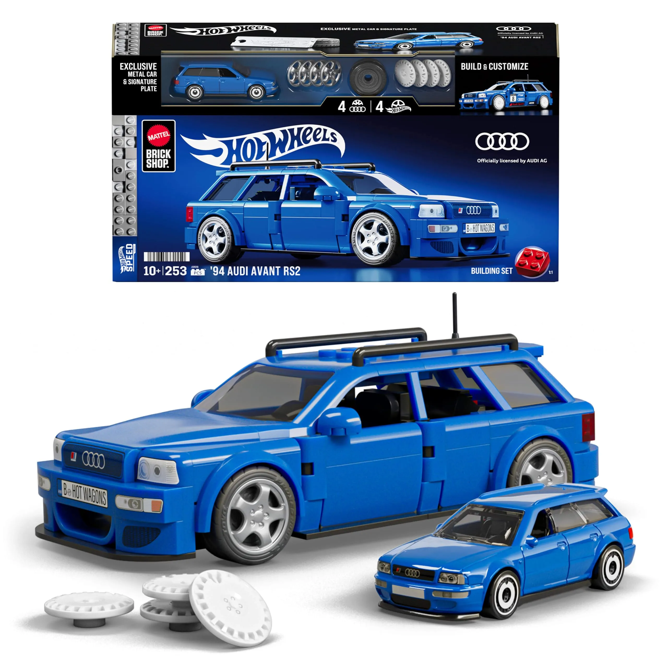 Mattel Brick Shop Hot Wheels '94 Audi Avant RS2 Set da Costruire