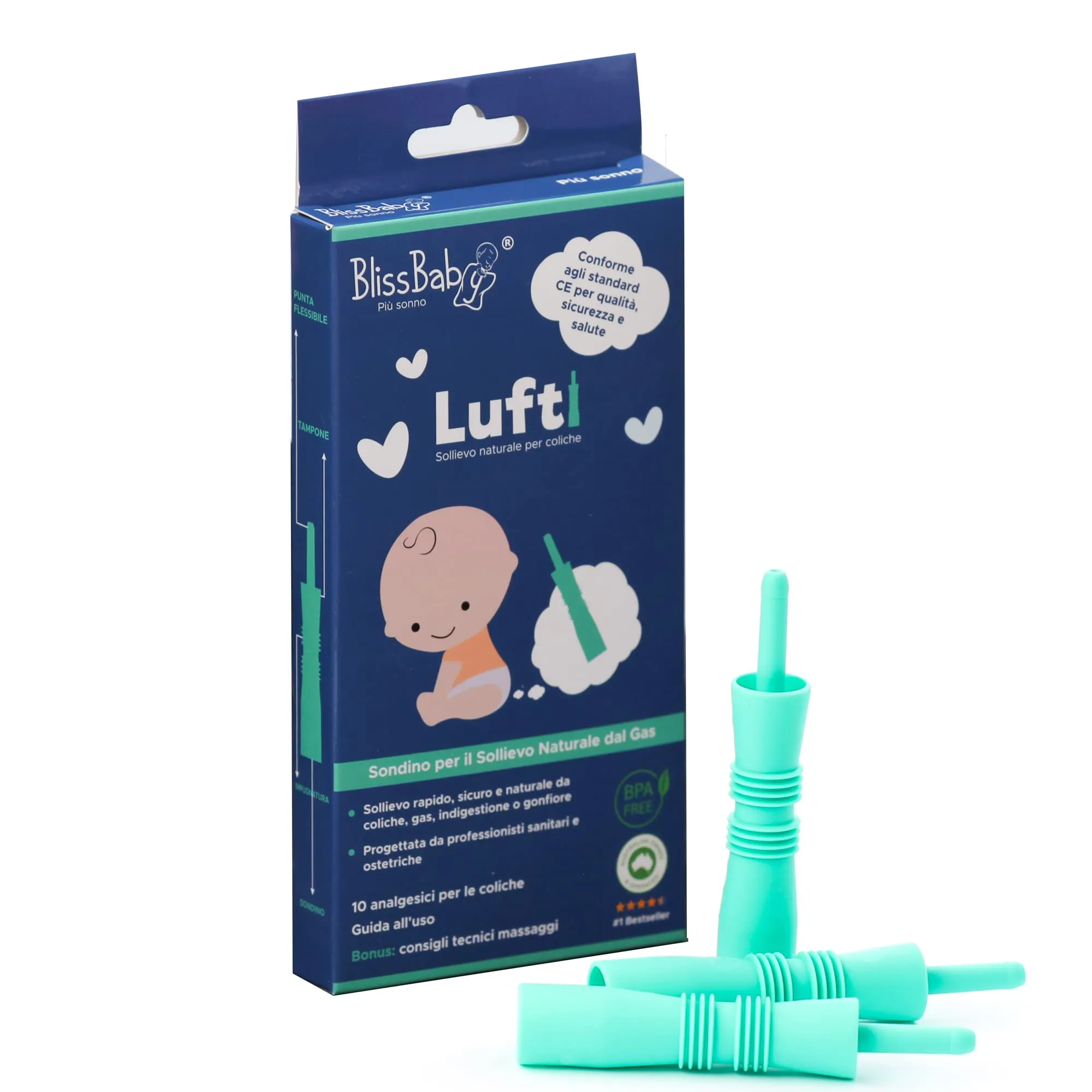 BlissBaby Lufti Sondino per il Sollievo Naturale dalle Coliche e Gas