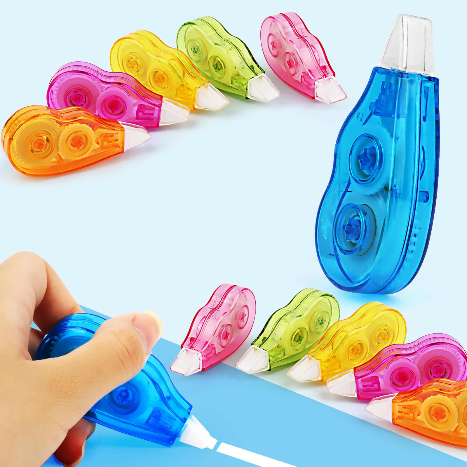 LWMTT 12 Pezzi Bianchetto a Nastro, Mini Pocket Correttore a Nastro Scolorina, Nastro Correttivo per Cancellare, per Bambini Studenti Ufficio Scuola Casa