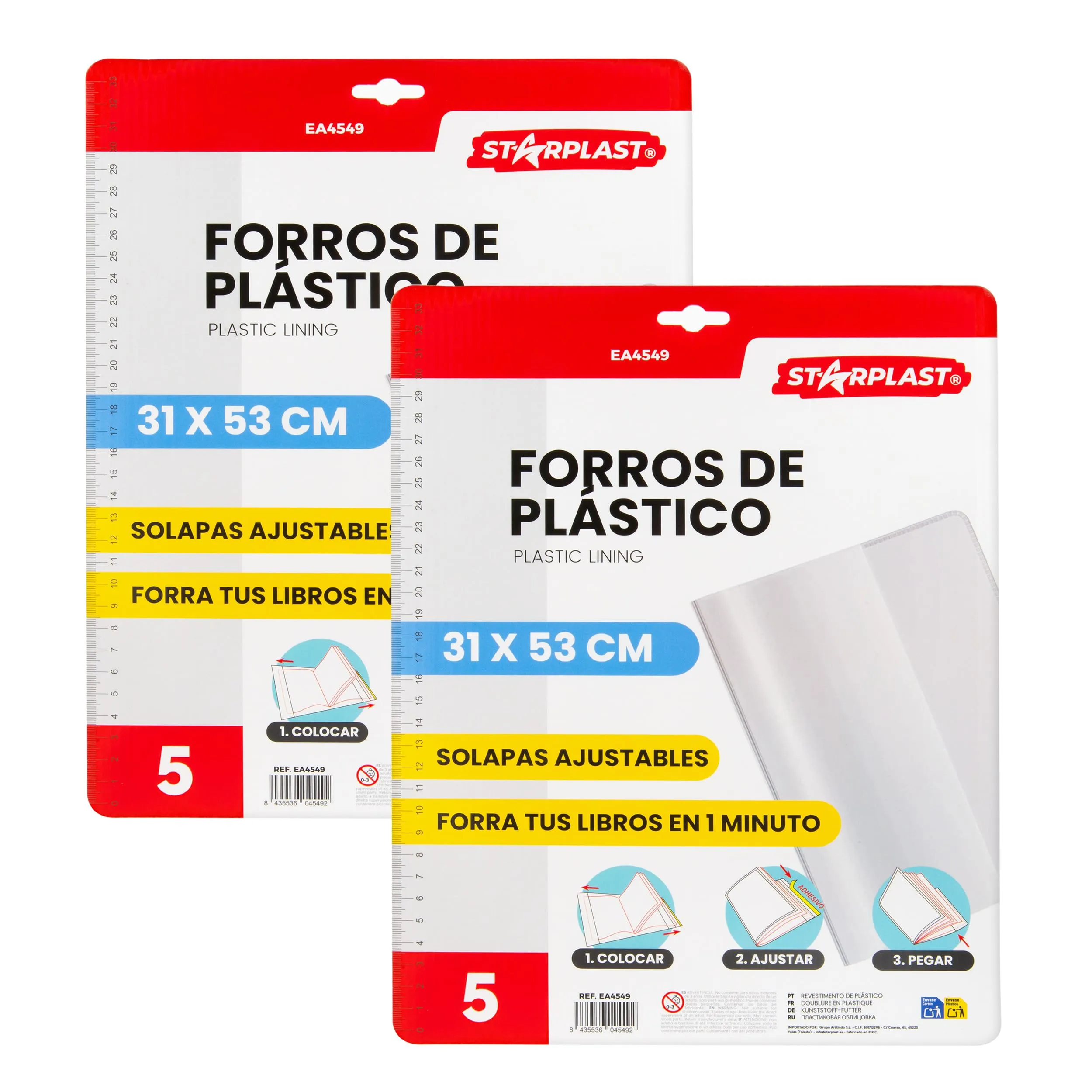 STARPLAST BOOK LINES - Copertine Adesive Regolabili per Libri