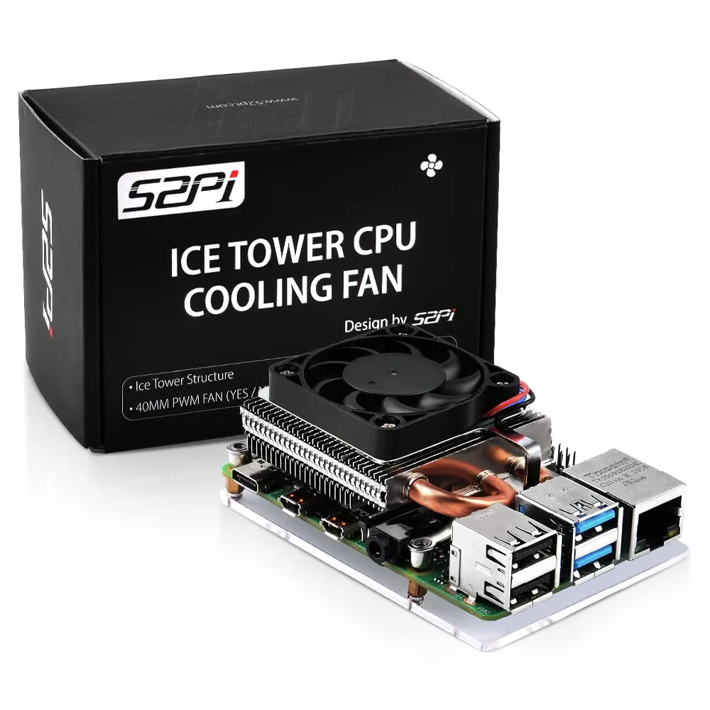 GeeekPi Raspberry Pi Ultra Thin ICE Tower Cooler per Raspberry Pi 4B