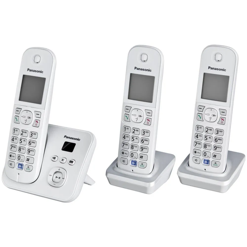 Panasonic KX-TG6823 - Trio di Telefoni Cordless DECT Argento con Segreteria Telefonica