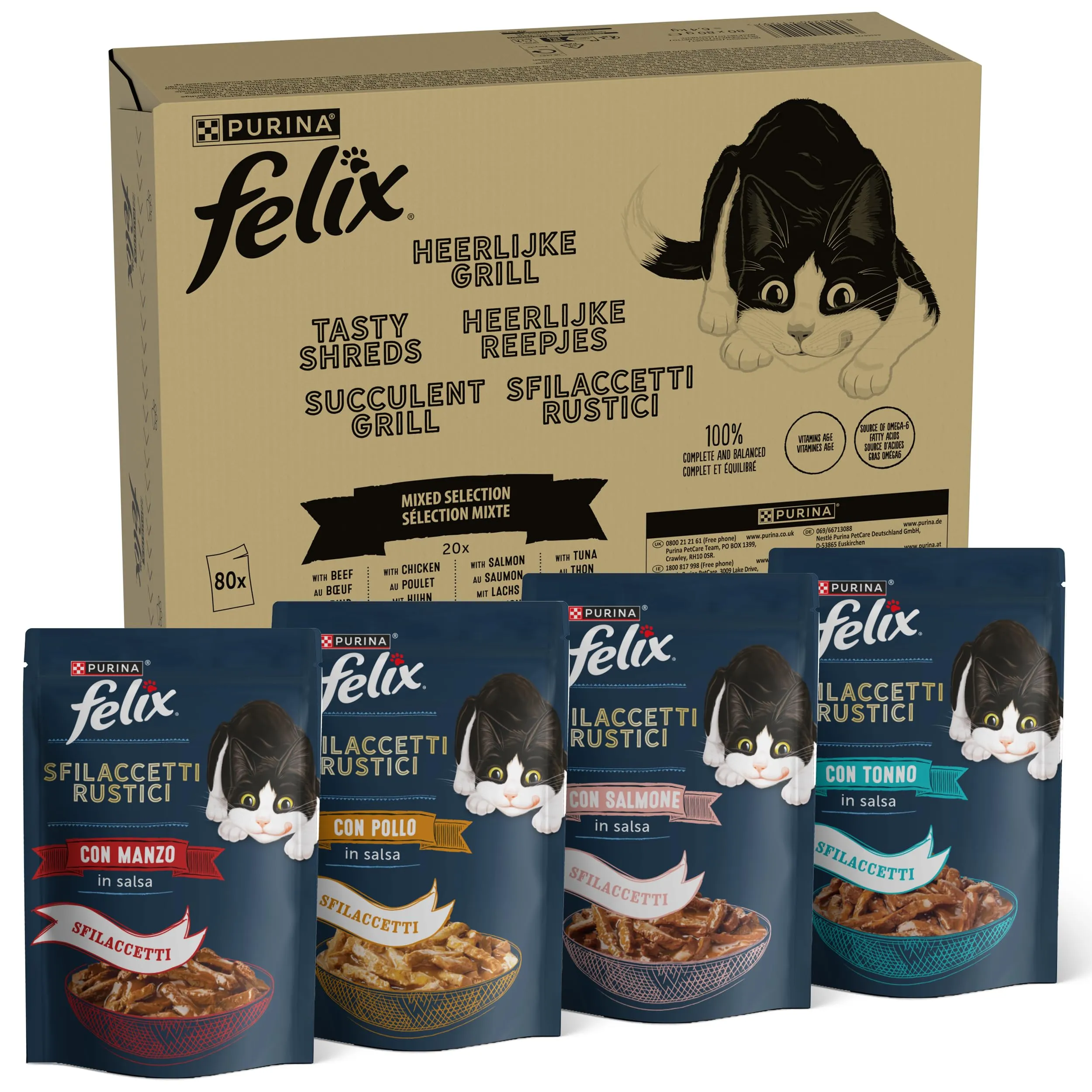 Felix Purina Sfilaccetti Rustici: Irresistibile Varietà di Sapori per il Tuo Gatto
