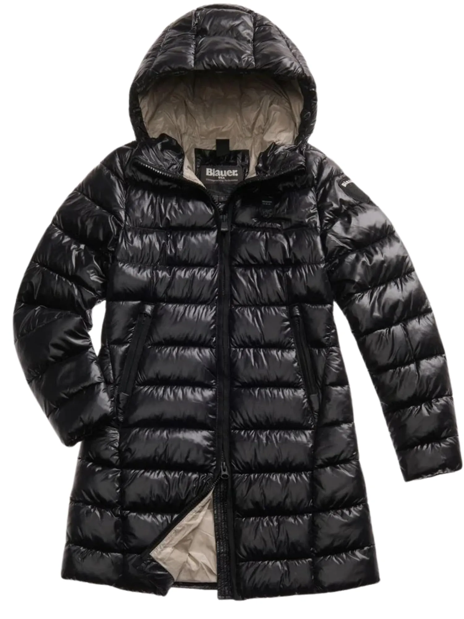 Blauer Giubbino lungo Impermeabile Trench Imbottito Adelaide Nero