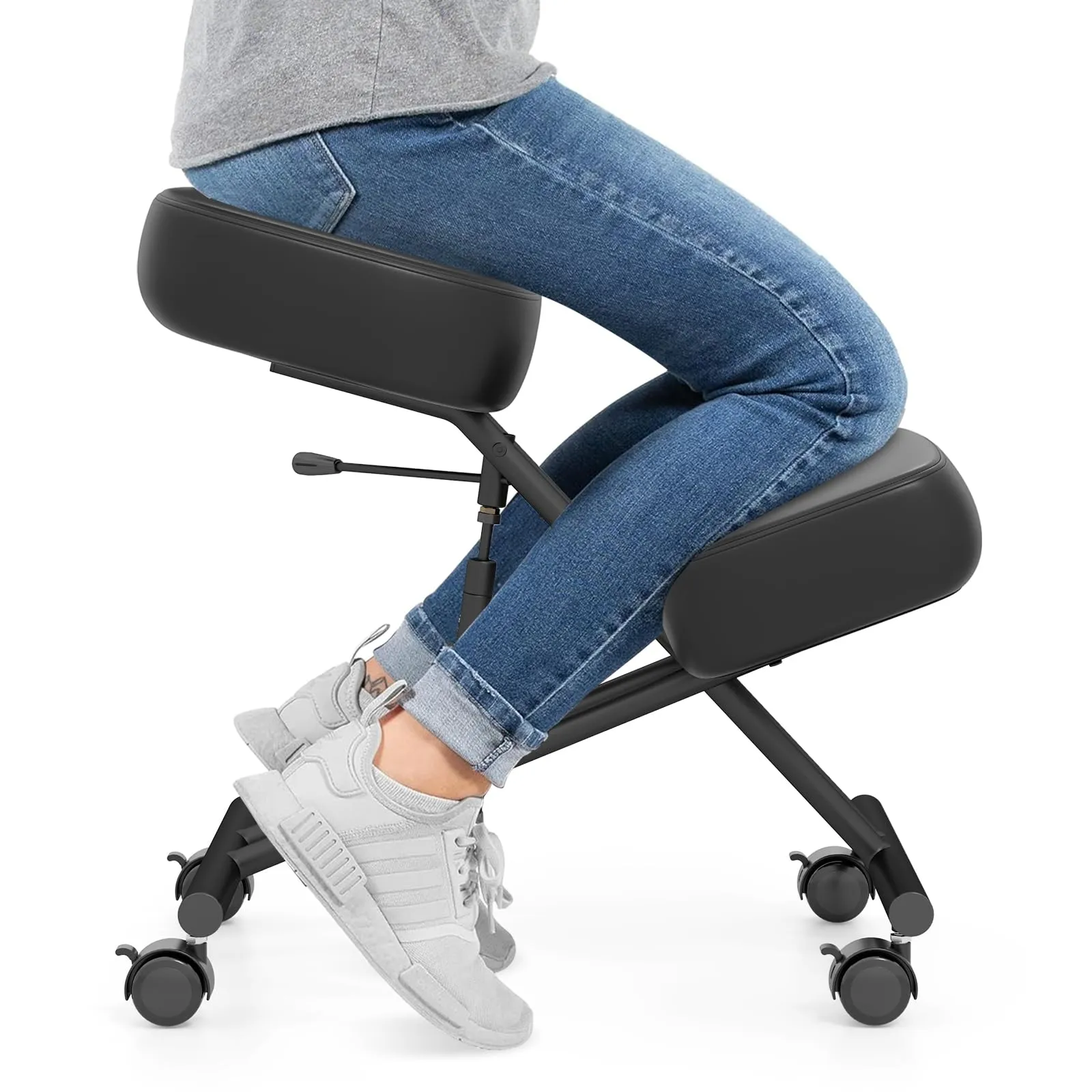 COSTWAY Sedia Ergonomica Inginocchiata con Schienale e Ruote
