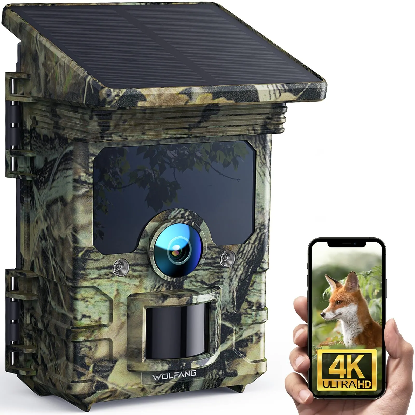 WOLFANG WT03S Fototrappola Solare Wifi 68MP 4K