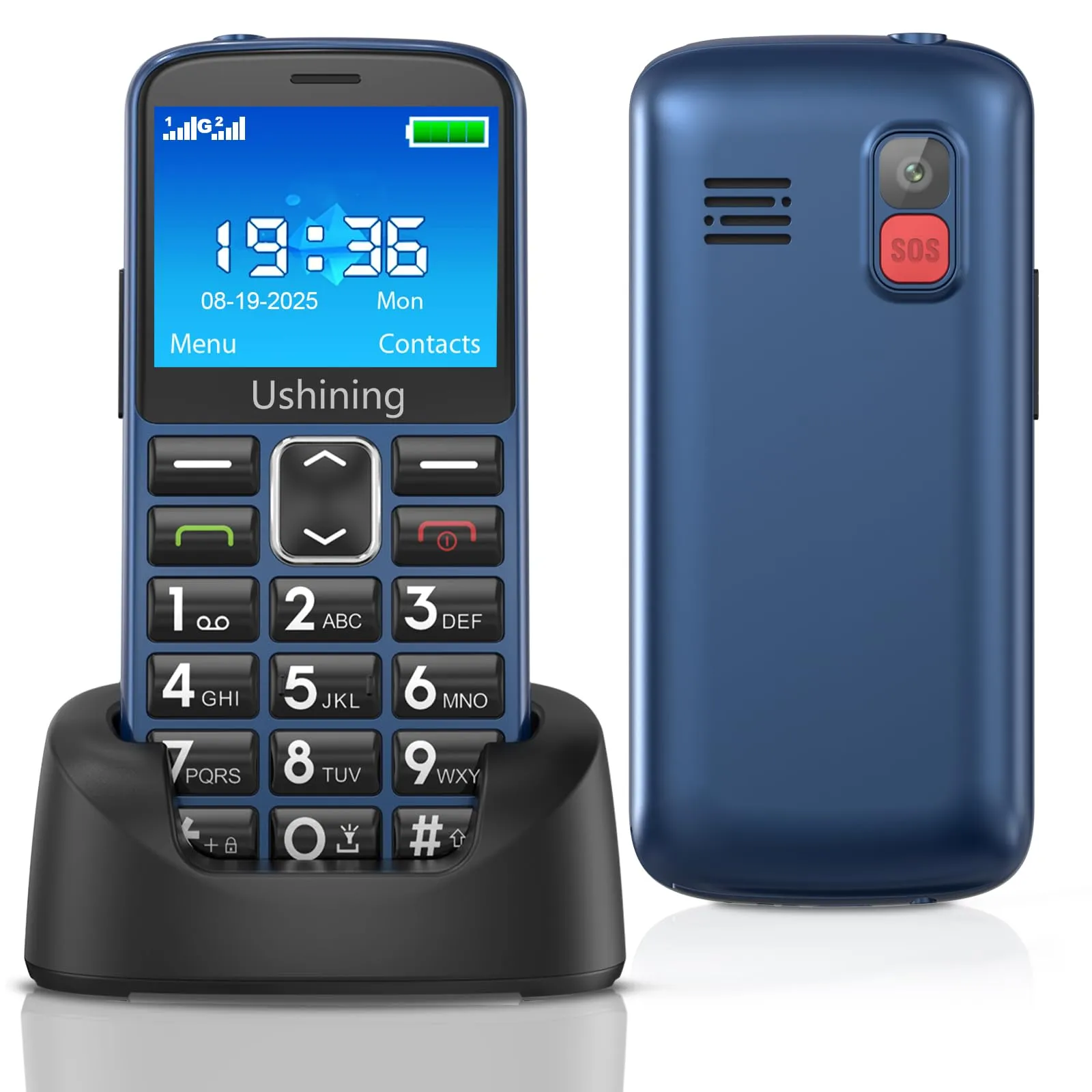 Telefono Cellulare per Anziani Tasti Grandi Blu